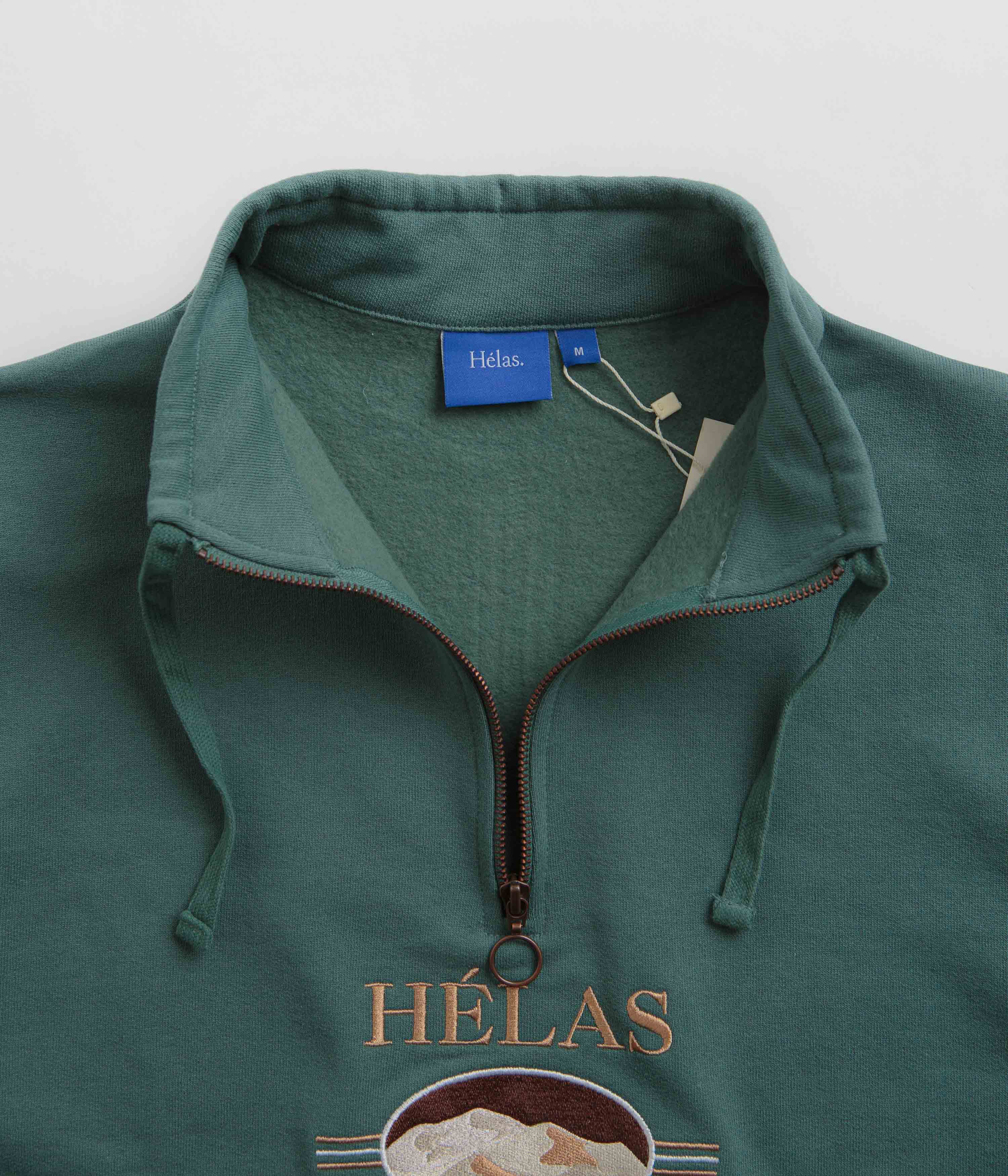 Helas Sahara Quarter Zip Sweatshirt - Khaki Green - Image 5