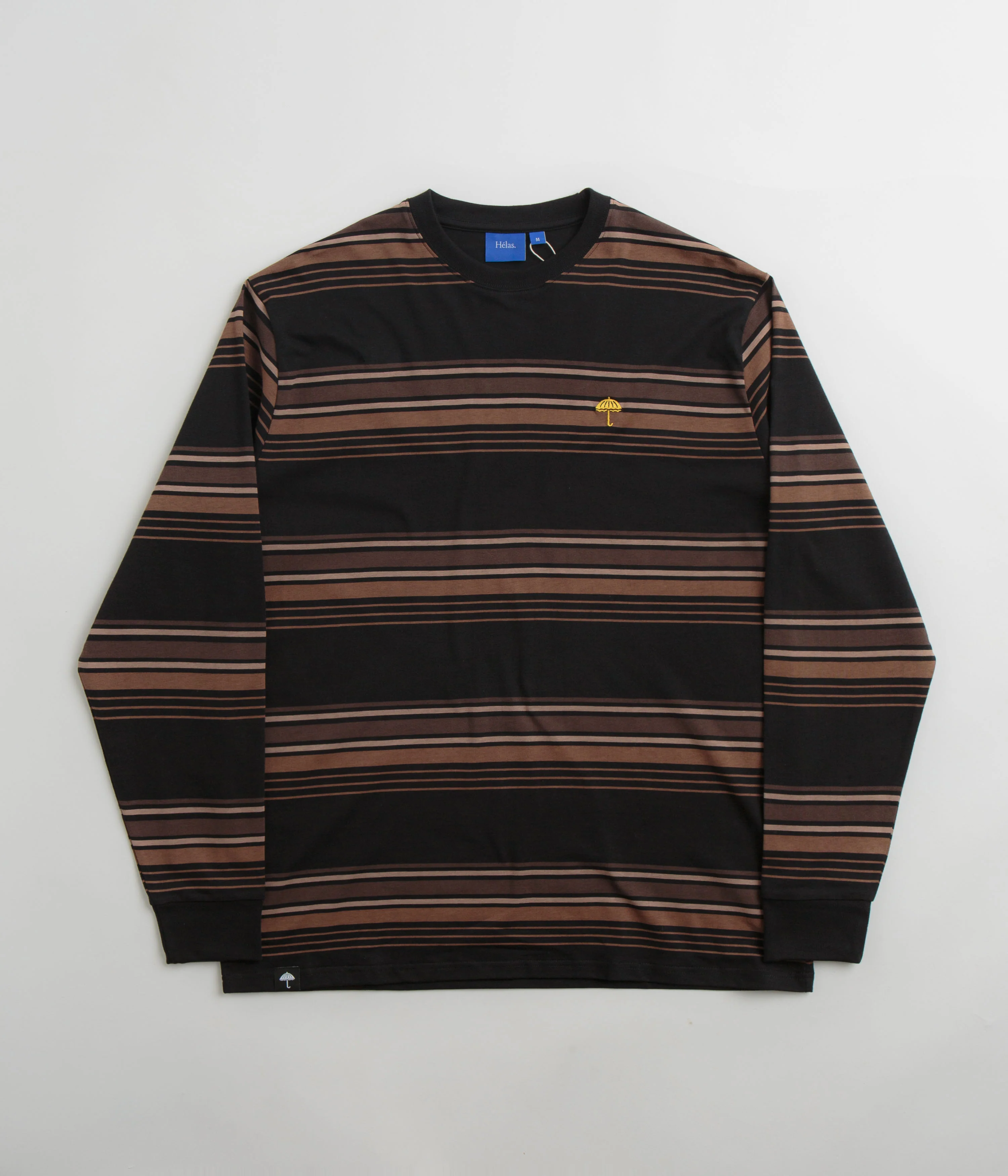 Helas Strip Long Sleeve T-Shirt - Black / Brown