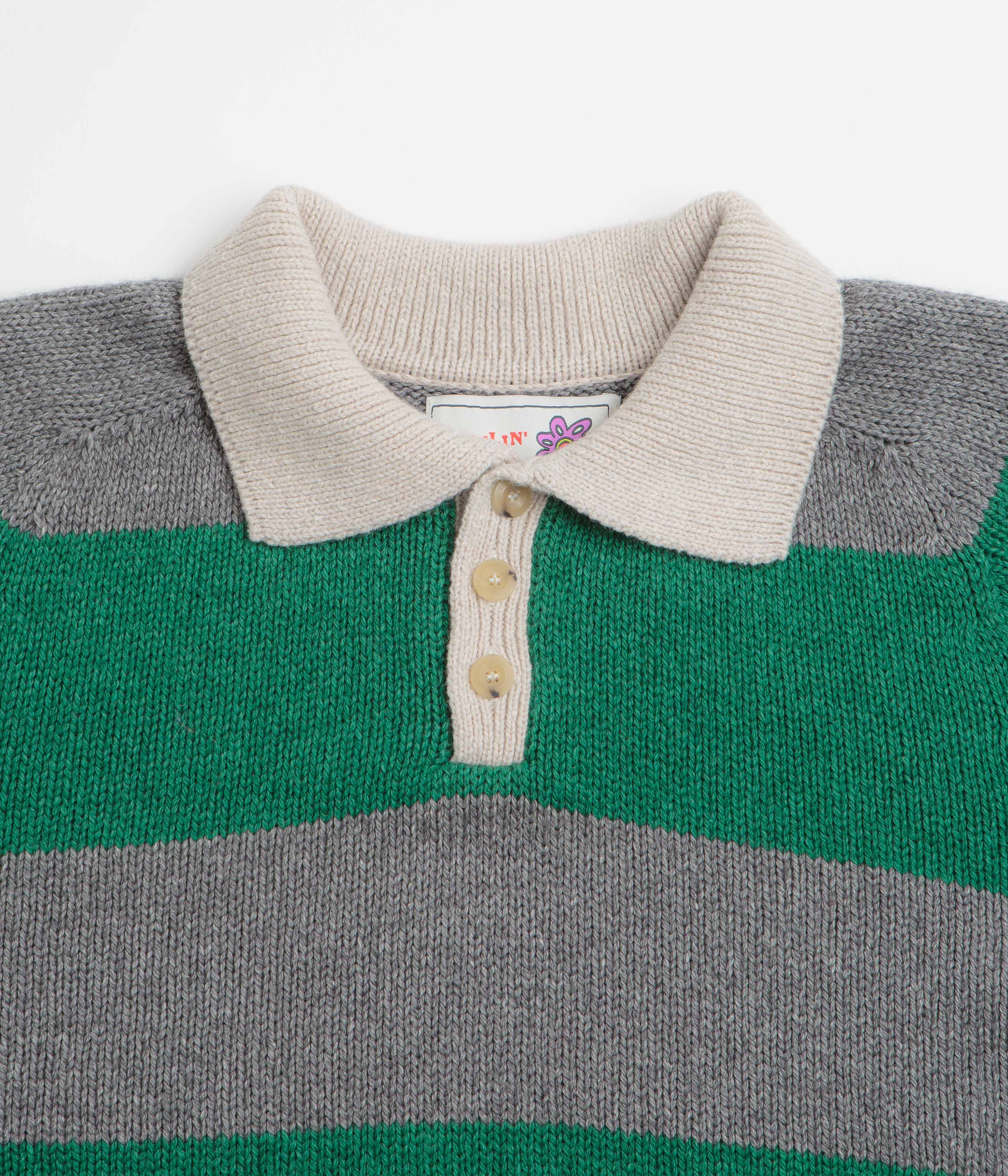 Howlin' College Is Fun Rugby Polo Shirt - Green Whisper - Image 2