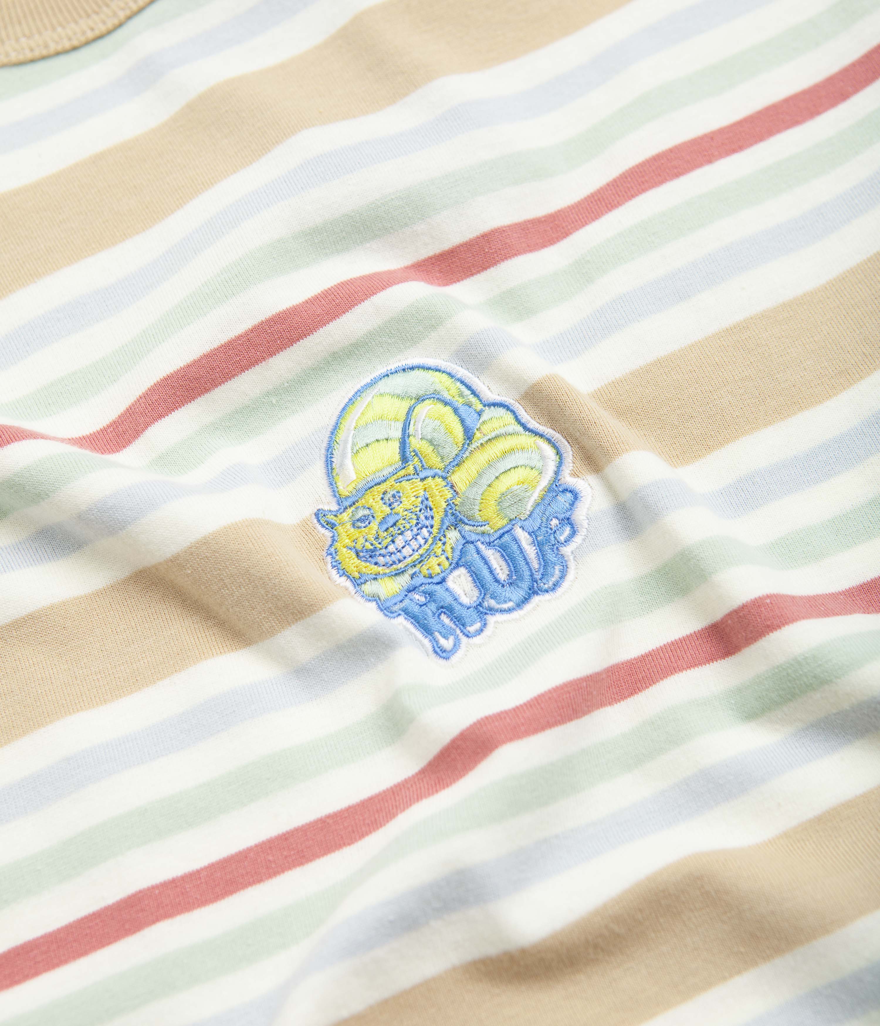 HUF Cheshire Stripe Knit T-Shirt - Cream - Image 2