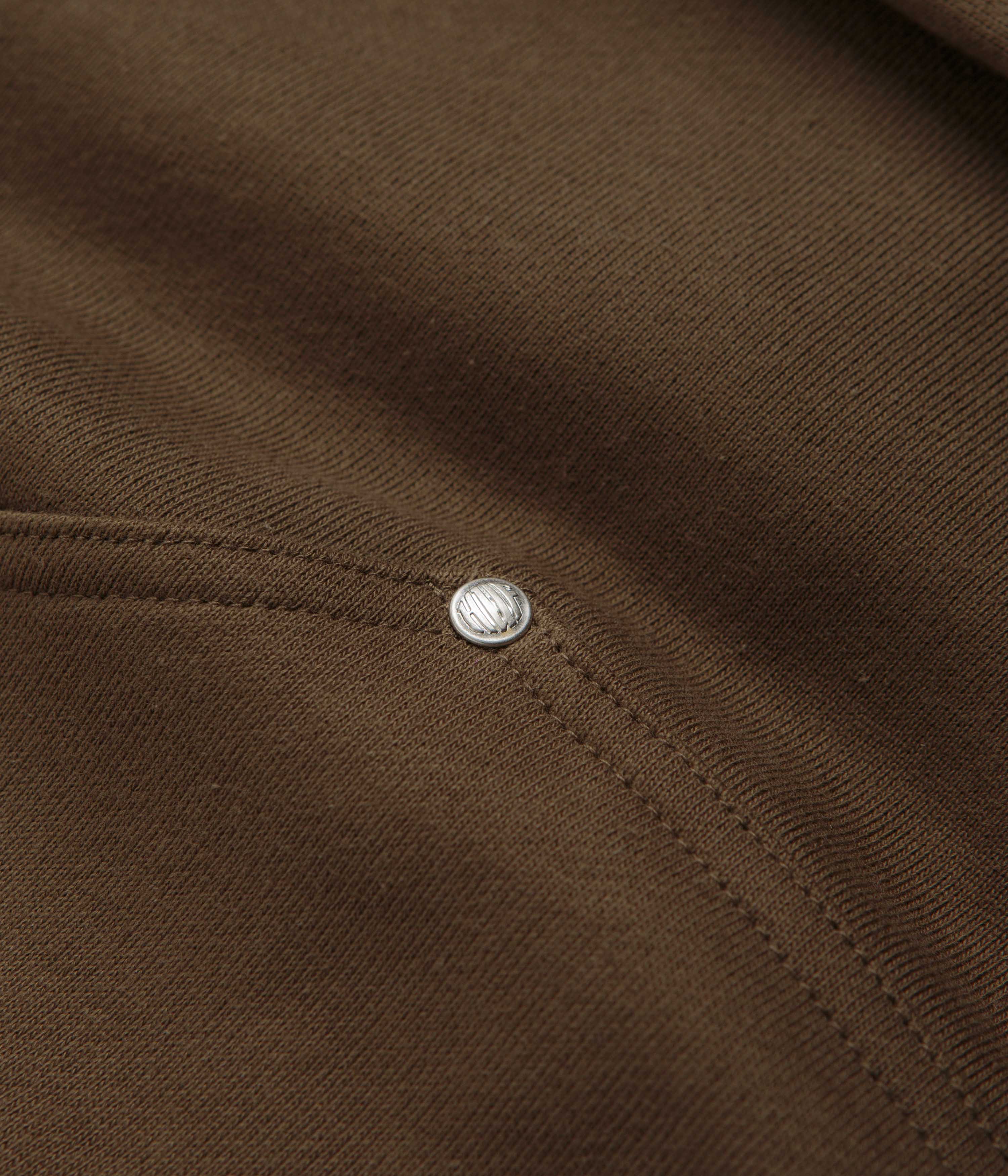 HUF Outlines Heavyweight Full Zip Fleece - Brown - Image 4