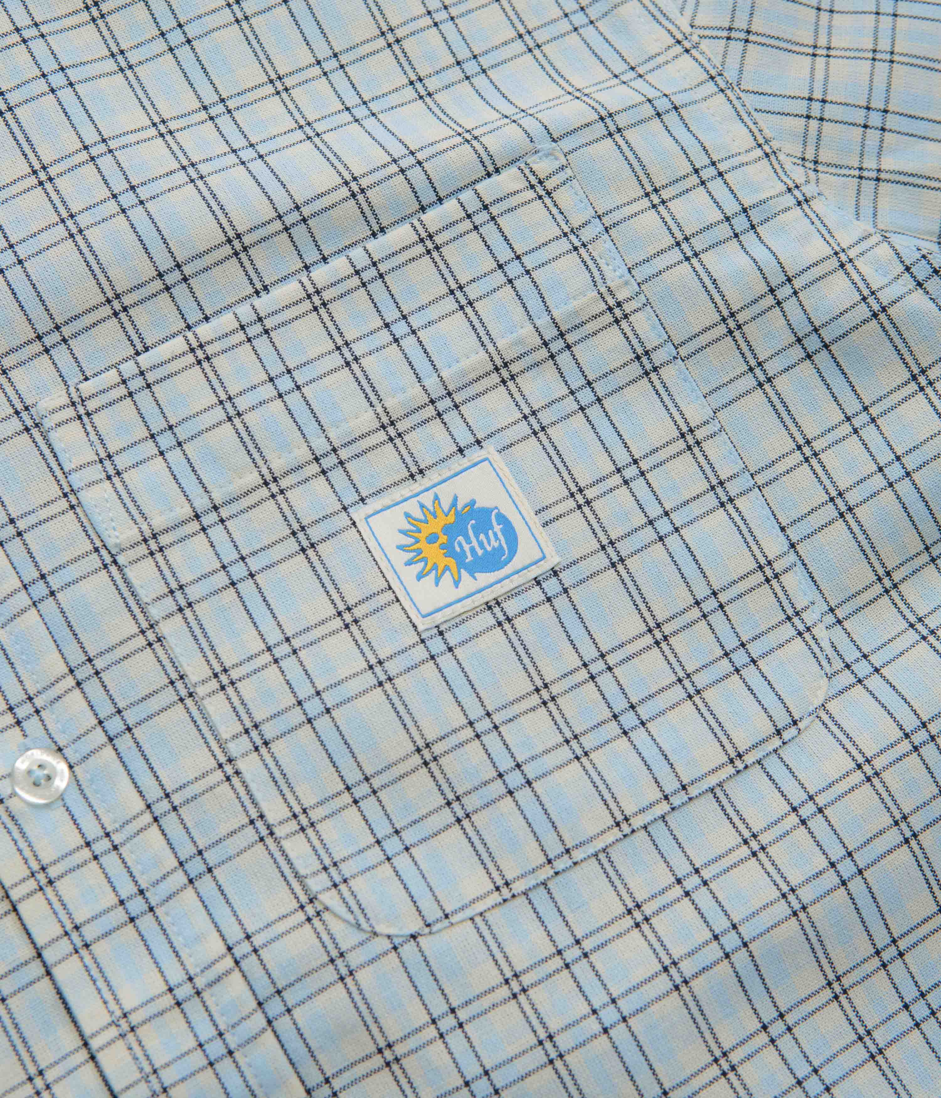 HUF Total Eclipse Plaid Short Sleeve Shirt - Light Blue - Image 2