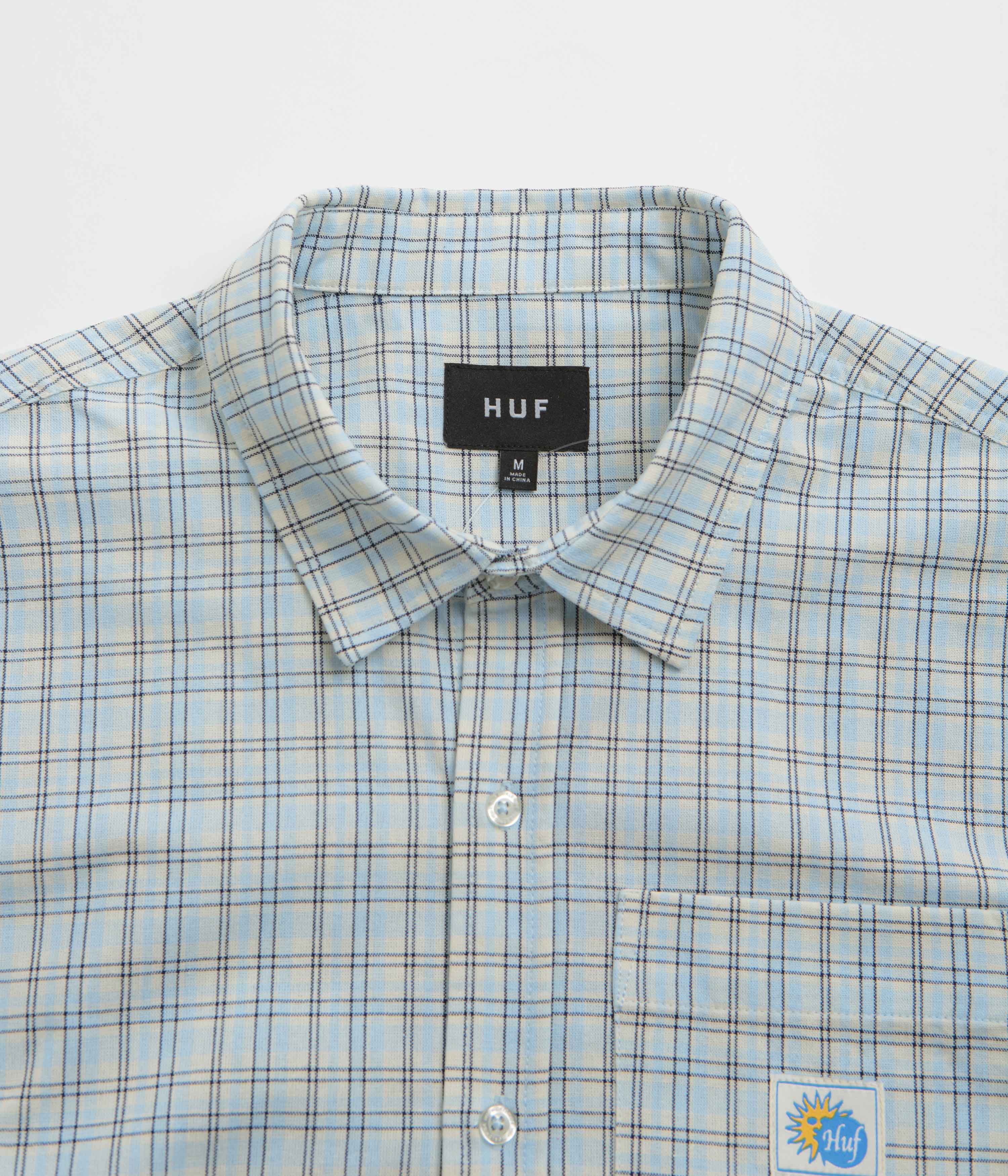 HUF Total Eclipse Plaid Short Sleeve Shirt - Light Blue - Image 3