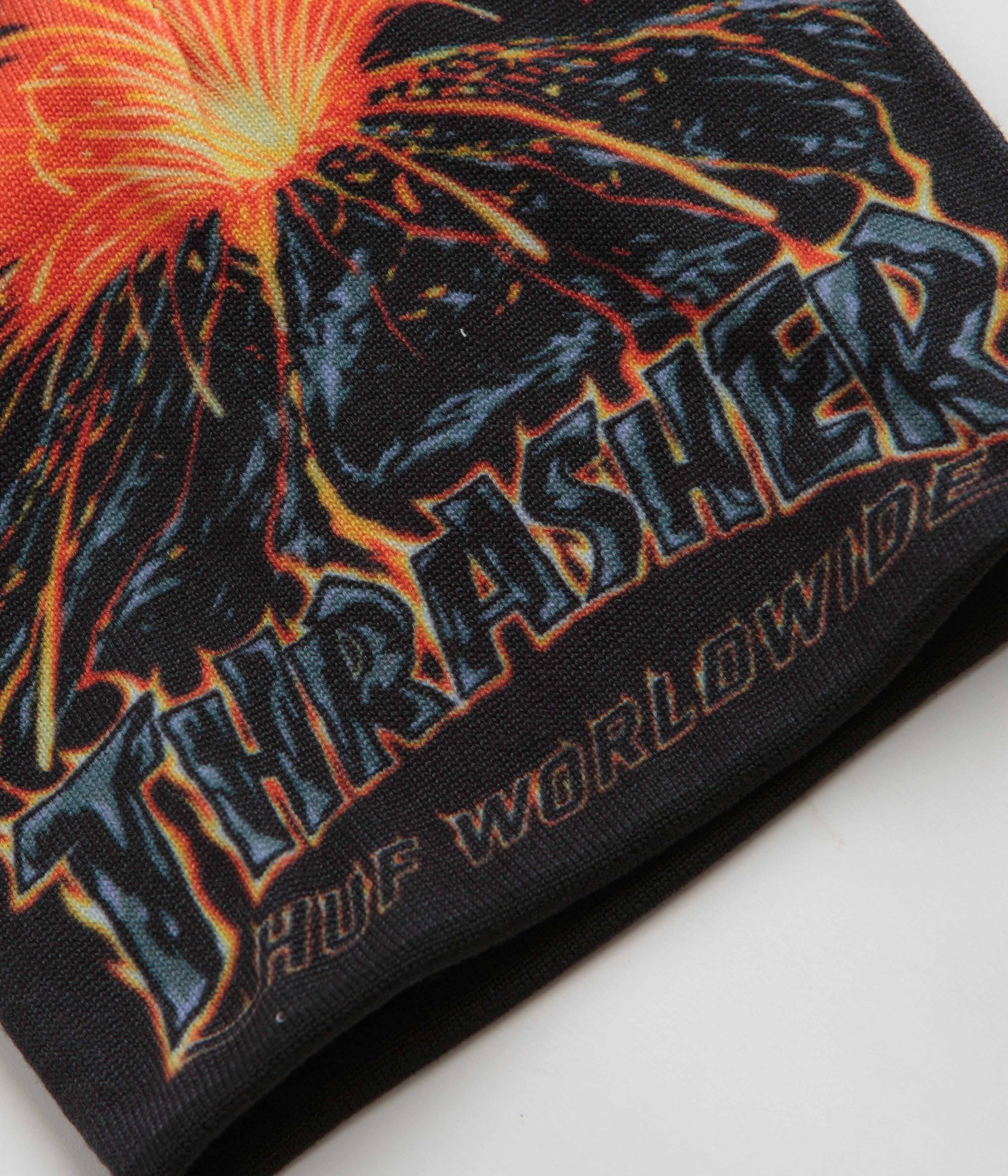 HUF x Thrasher Meltdown Reversible Beanie - Black - Image 2