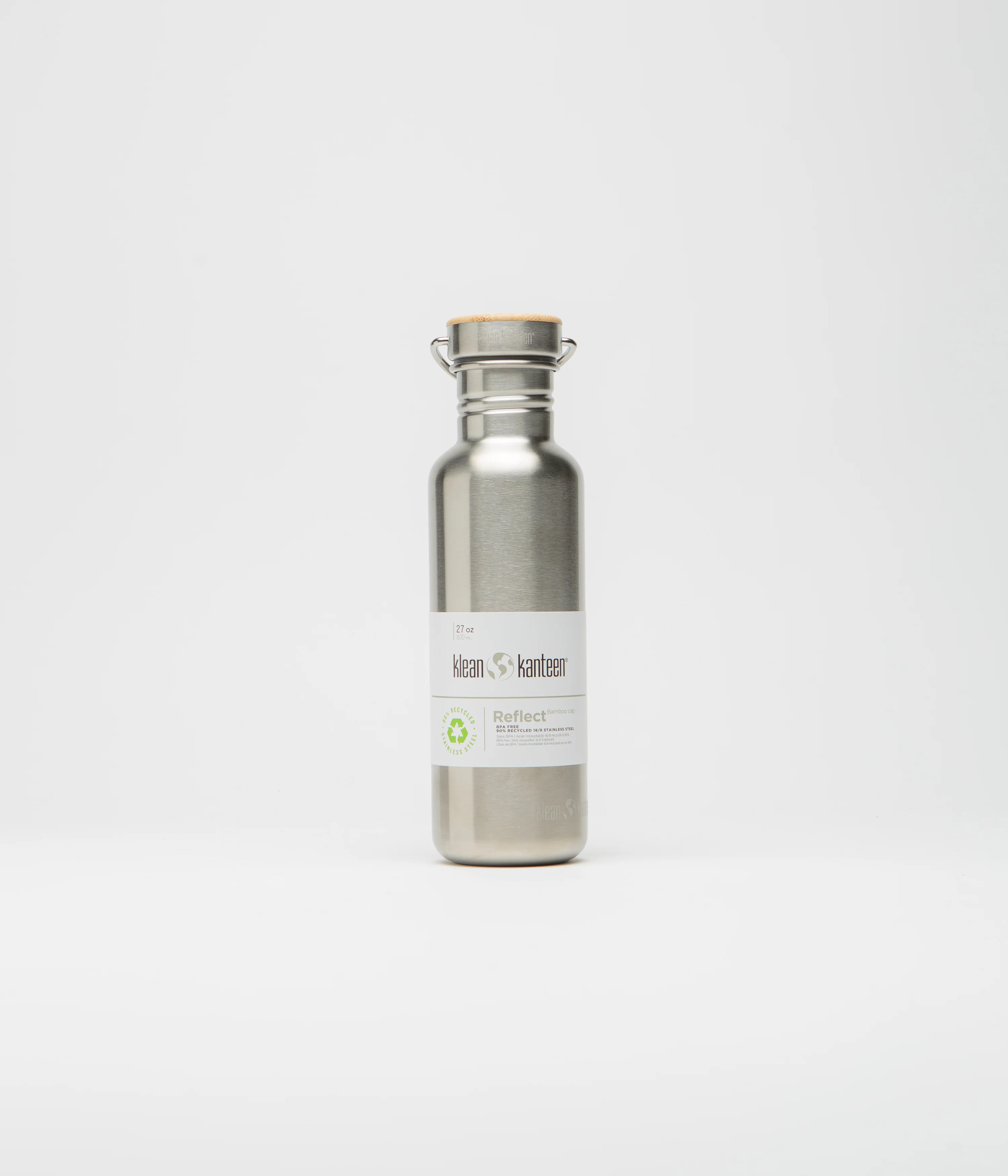 Klean Kanteen Classic 800ml Flask - Reflect Stainless / Bamboo