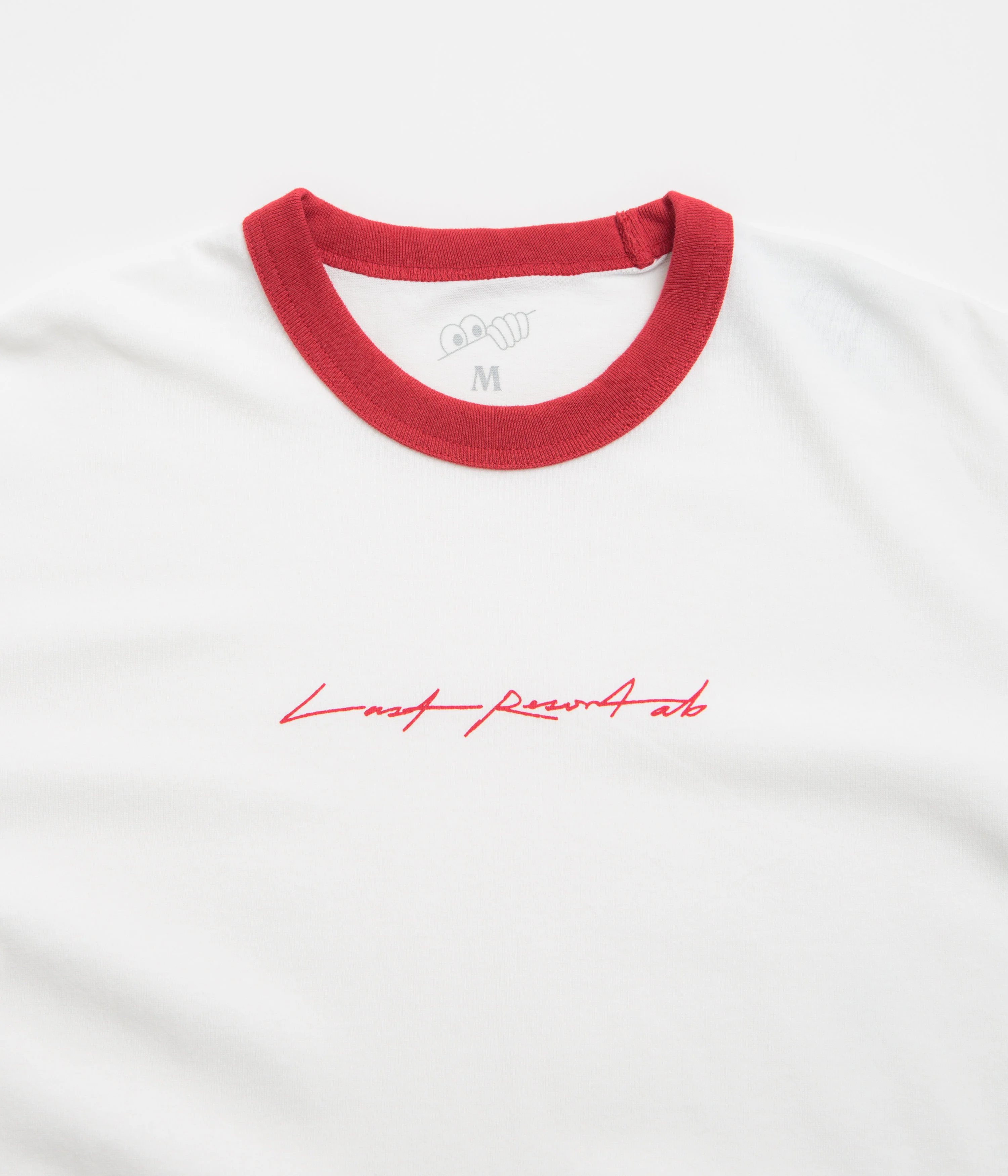 Last Resort AB Signature Ringer T-Shirt - White / Old Red - Image 3