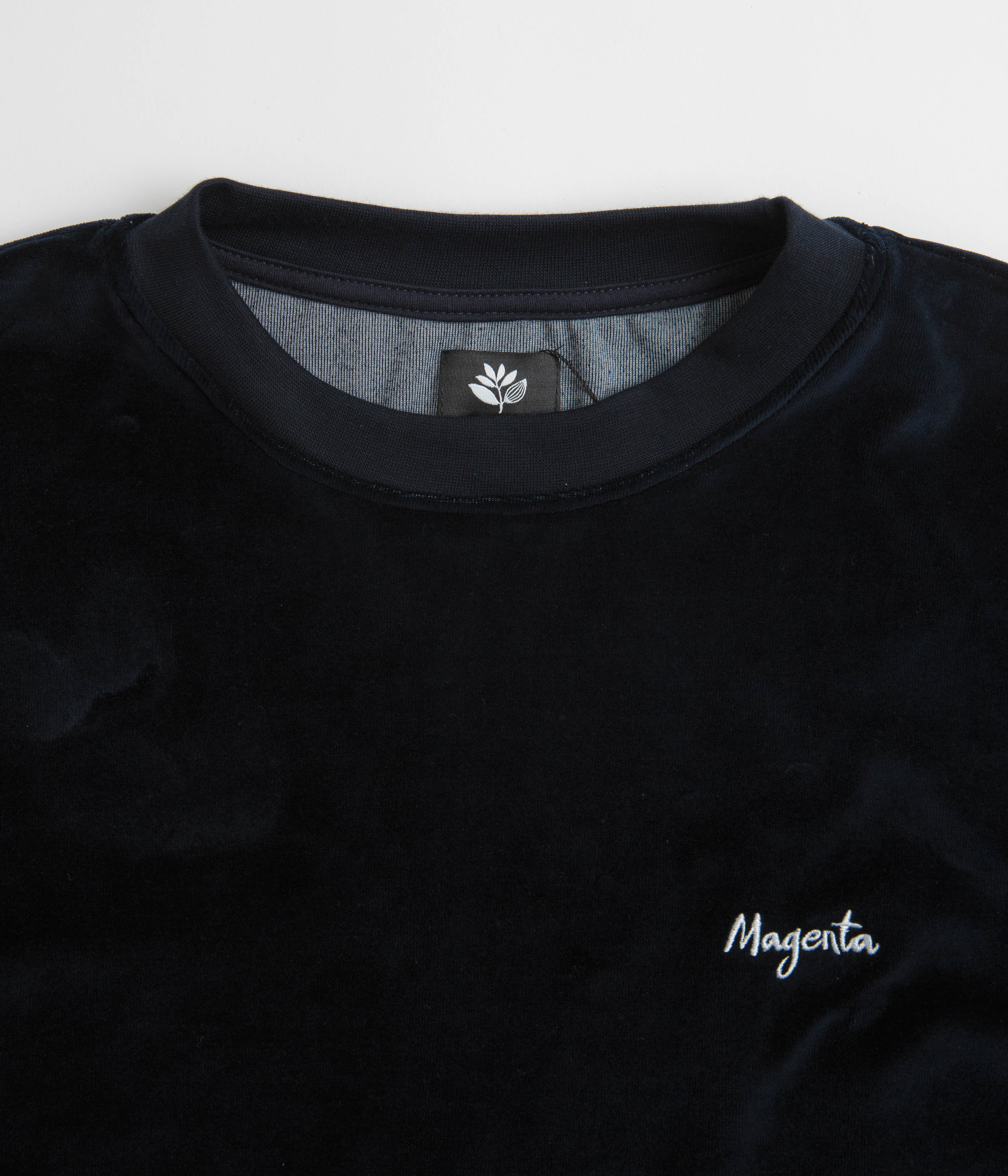 Magenta Velours T-Shirt - Navy - Image 2