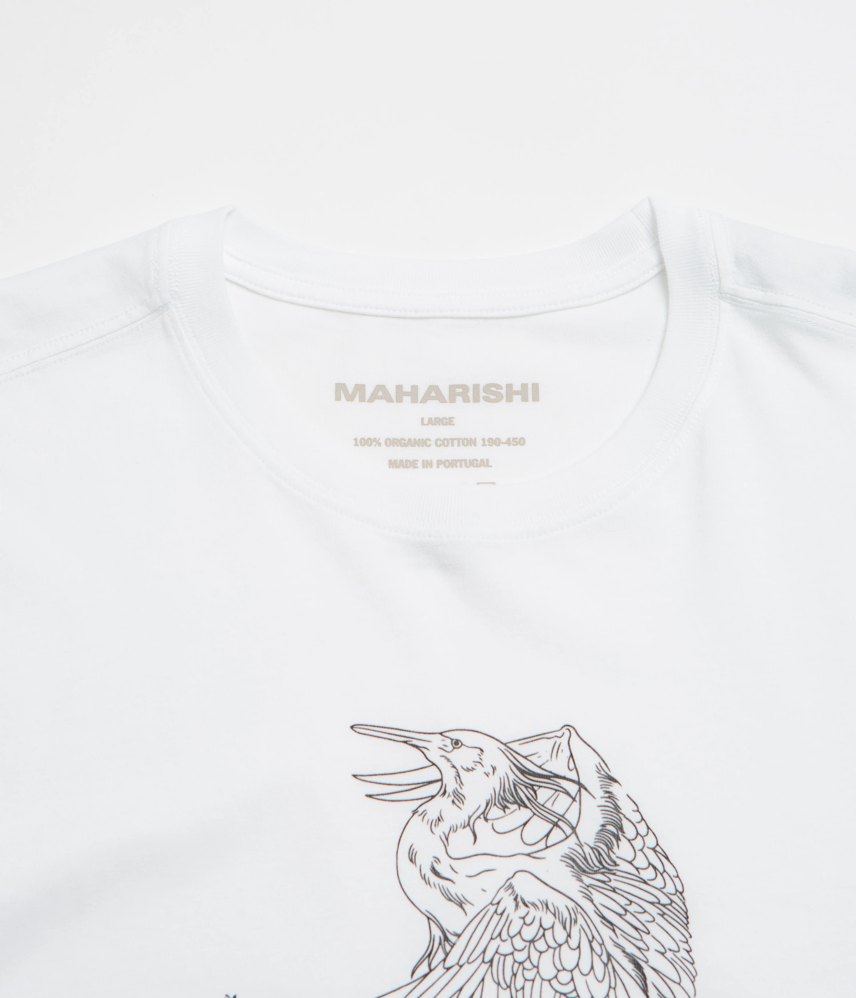 Maharishi Crow & Heron Miltype T-Shirt - White - Image 2