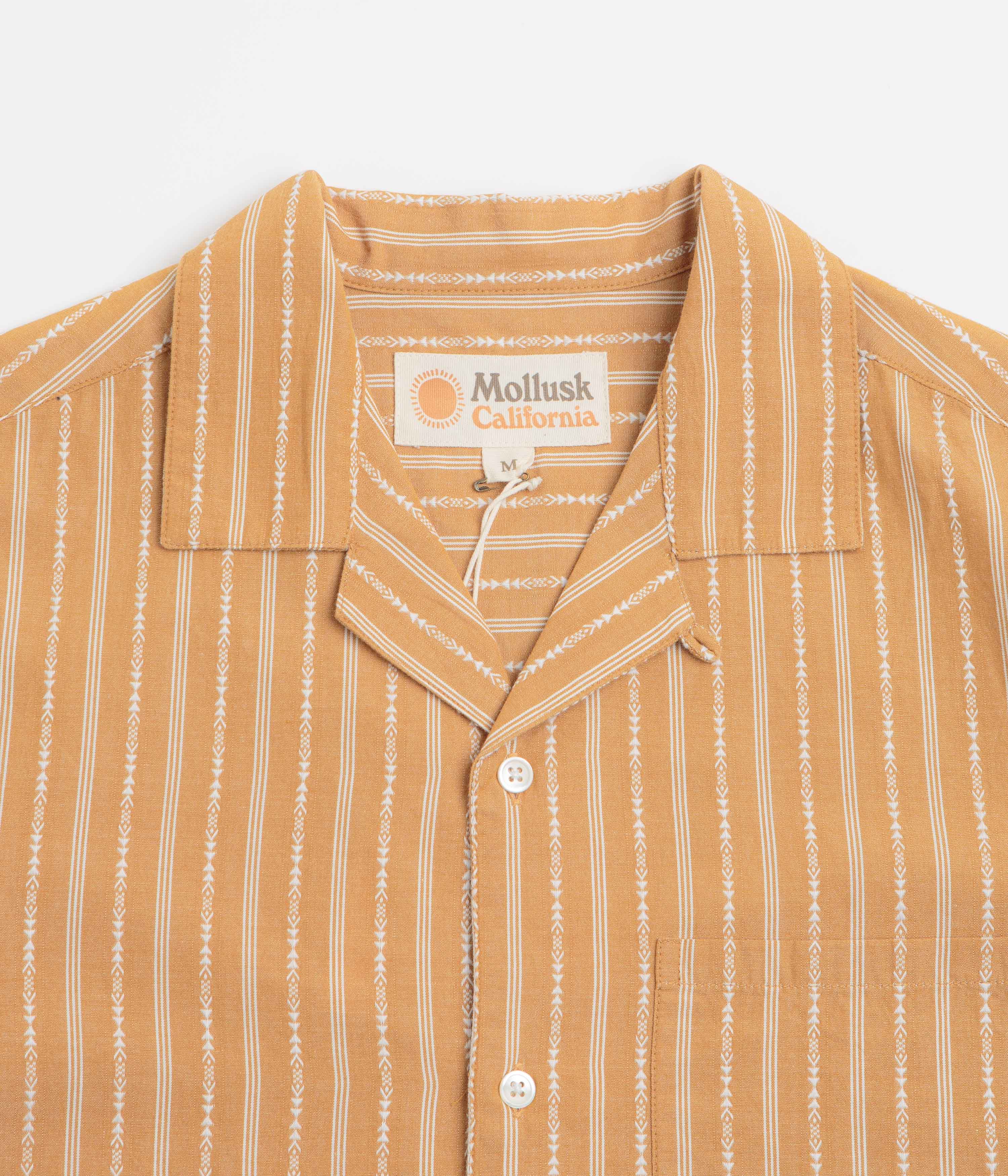 Mollusk Cosmo Short Sleeve Shirt - Mustard Dobby - Image 2