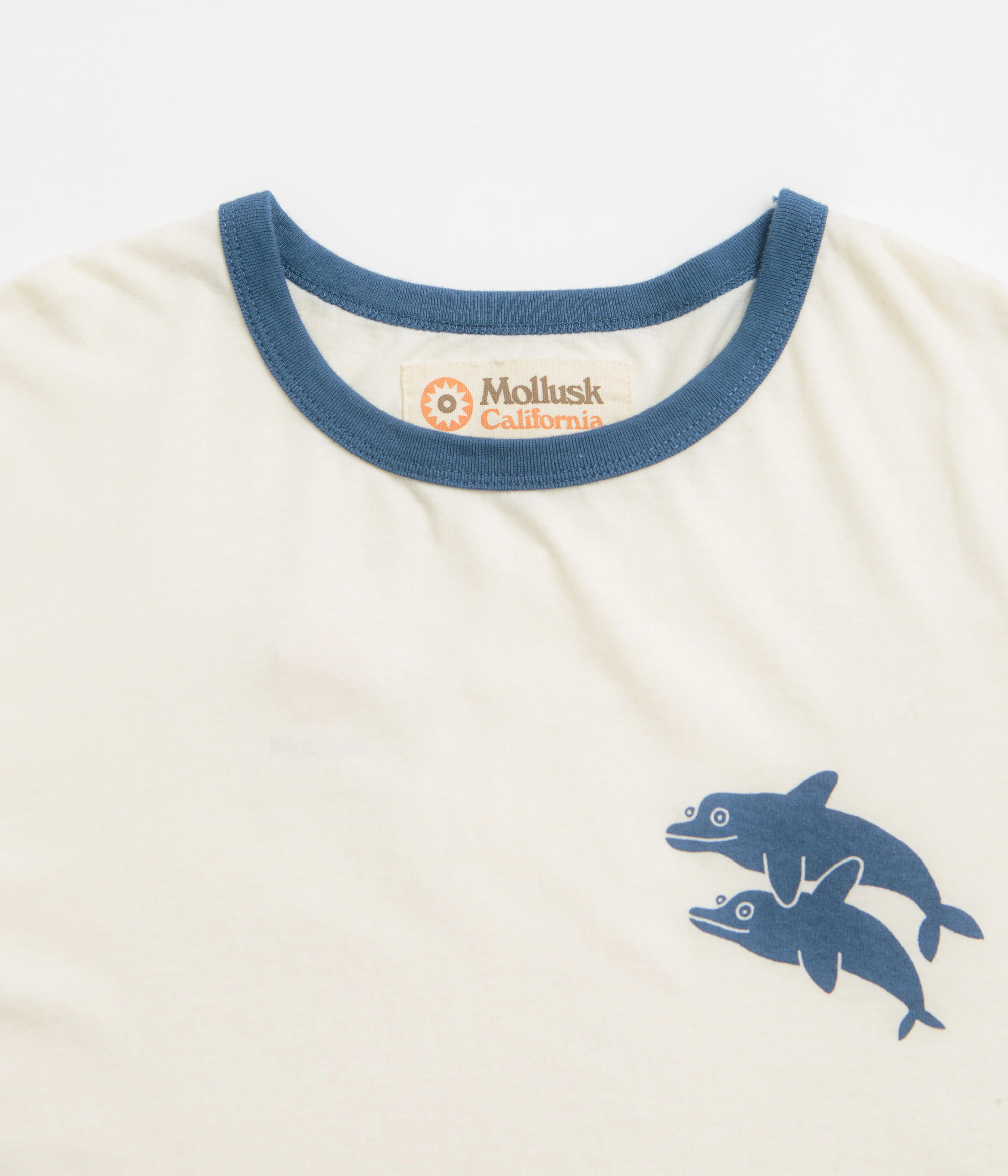 Mollusk Dolphins Ringer T-Shirt - Natural / Navy - Image 3