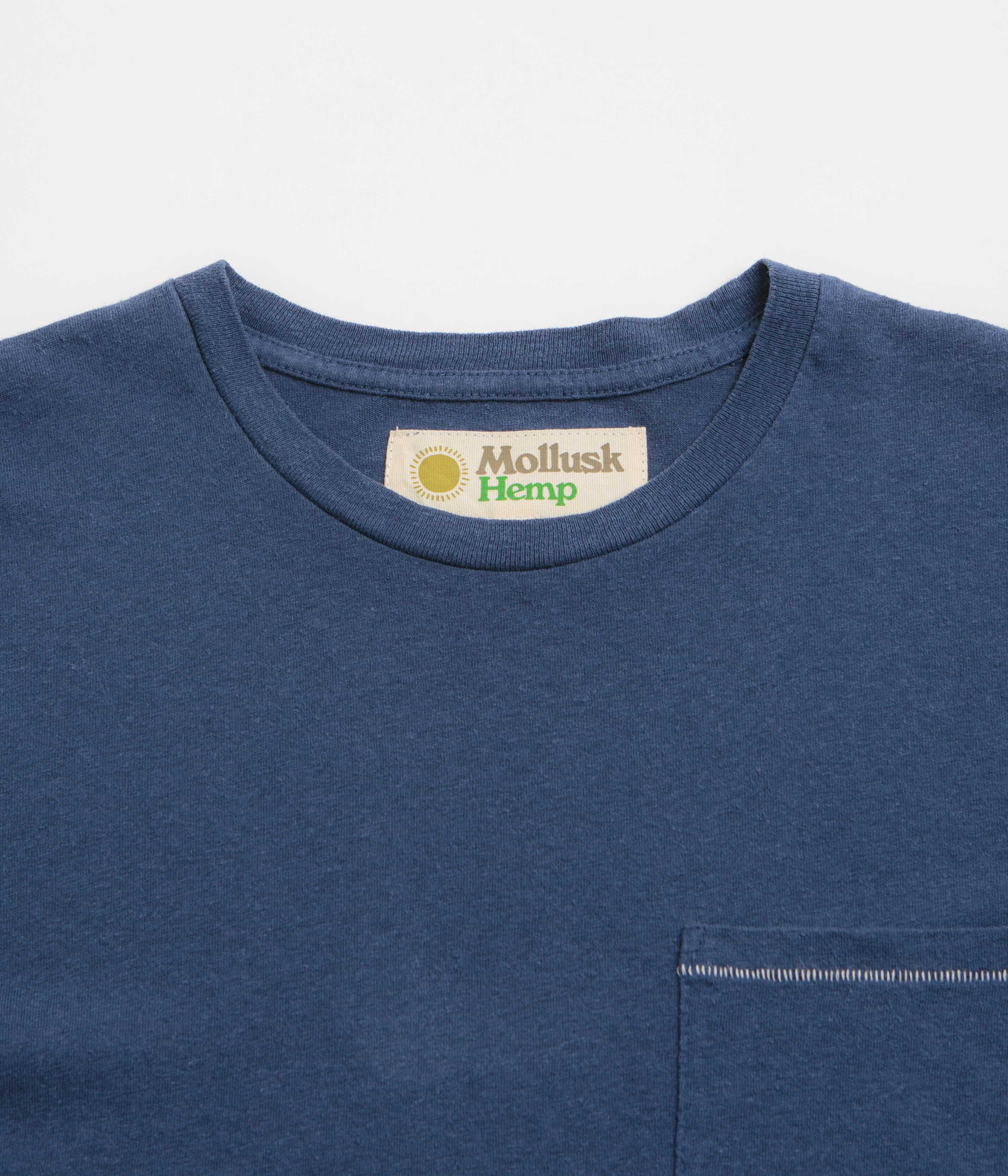 Mollusk Hemp Pocket T-Shirt - Dull Indigo - Image 2