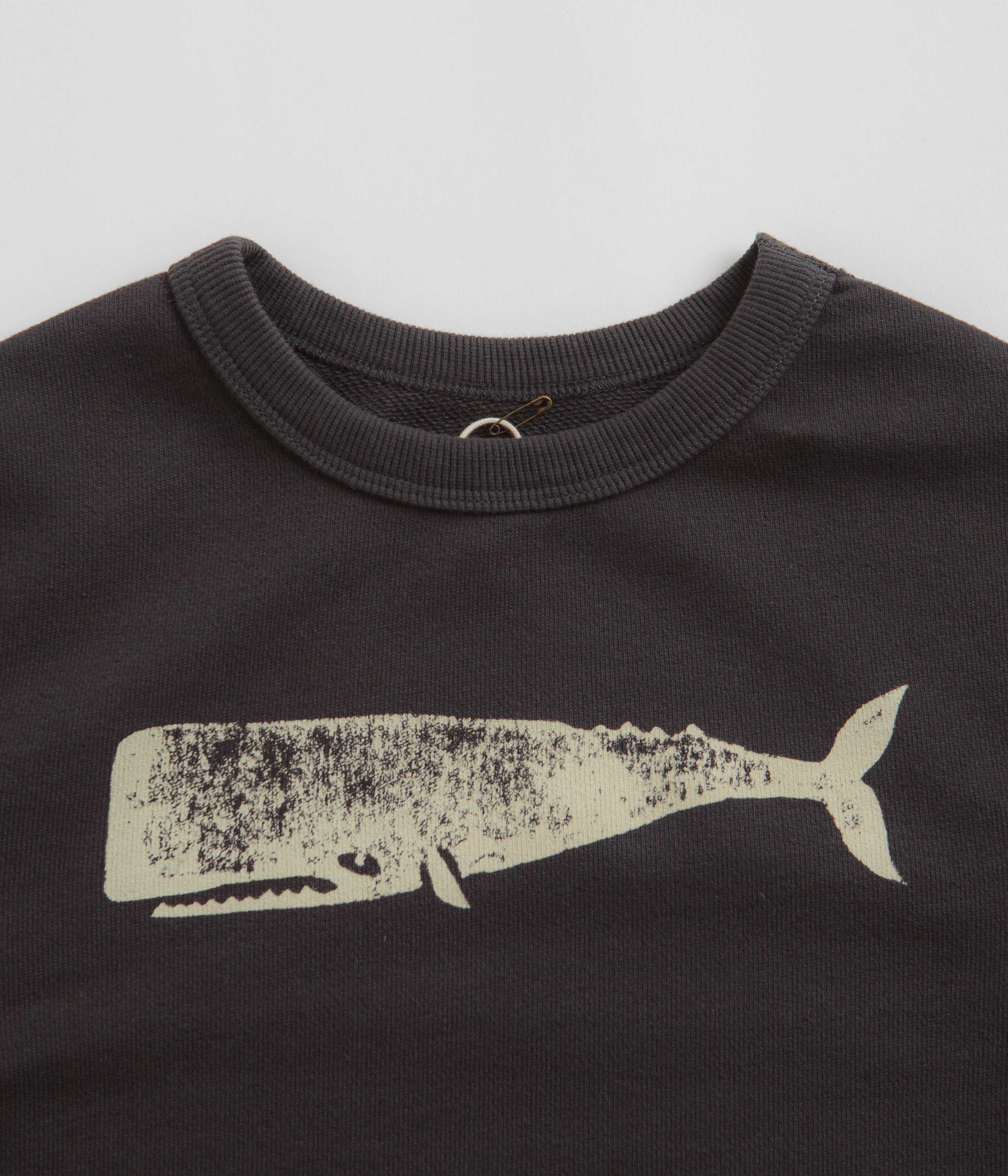 Mollusk Kids Whale Crewneck Sweatshirt - Faded Navy - Image 2