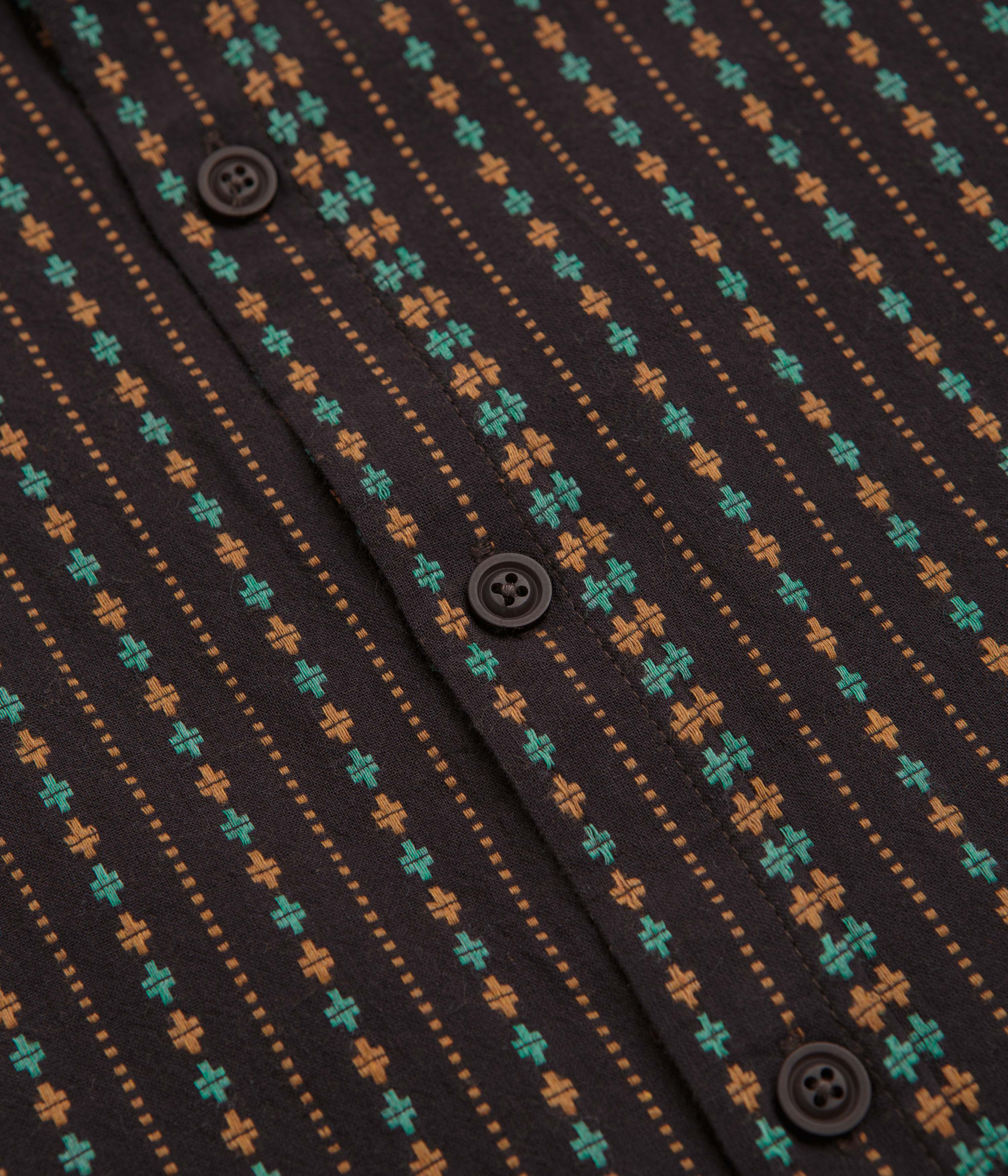 Mollusk Summer Short Sleeve Shirt - Chocolate Dobby - Image 3