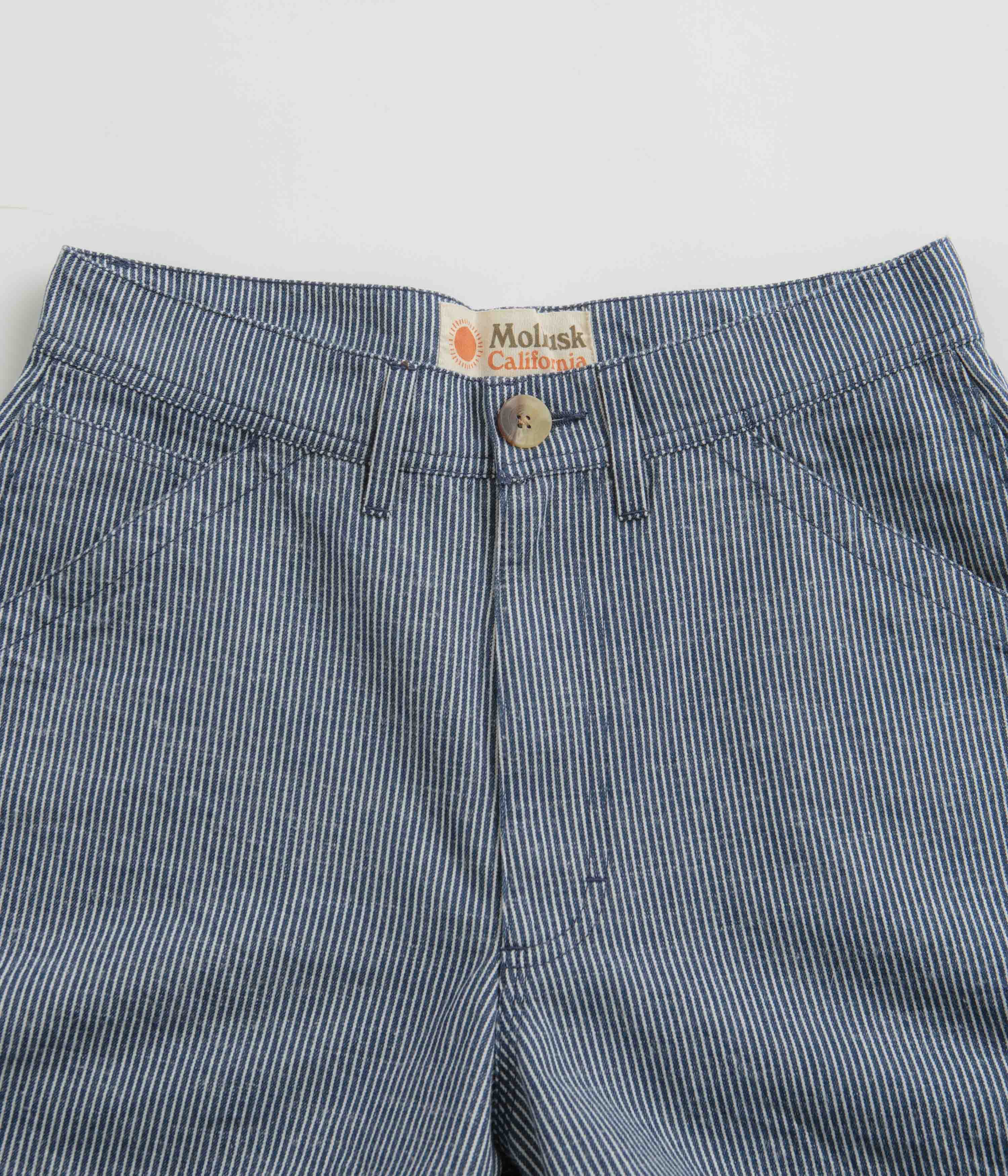 Mollusk Womens Painter Shorts - Railroad Stripe - Image 4