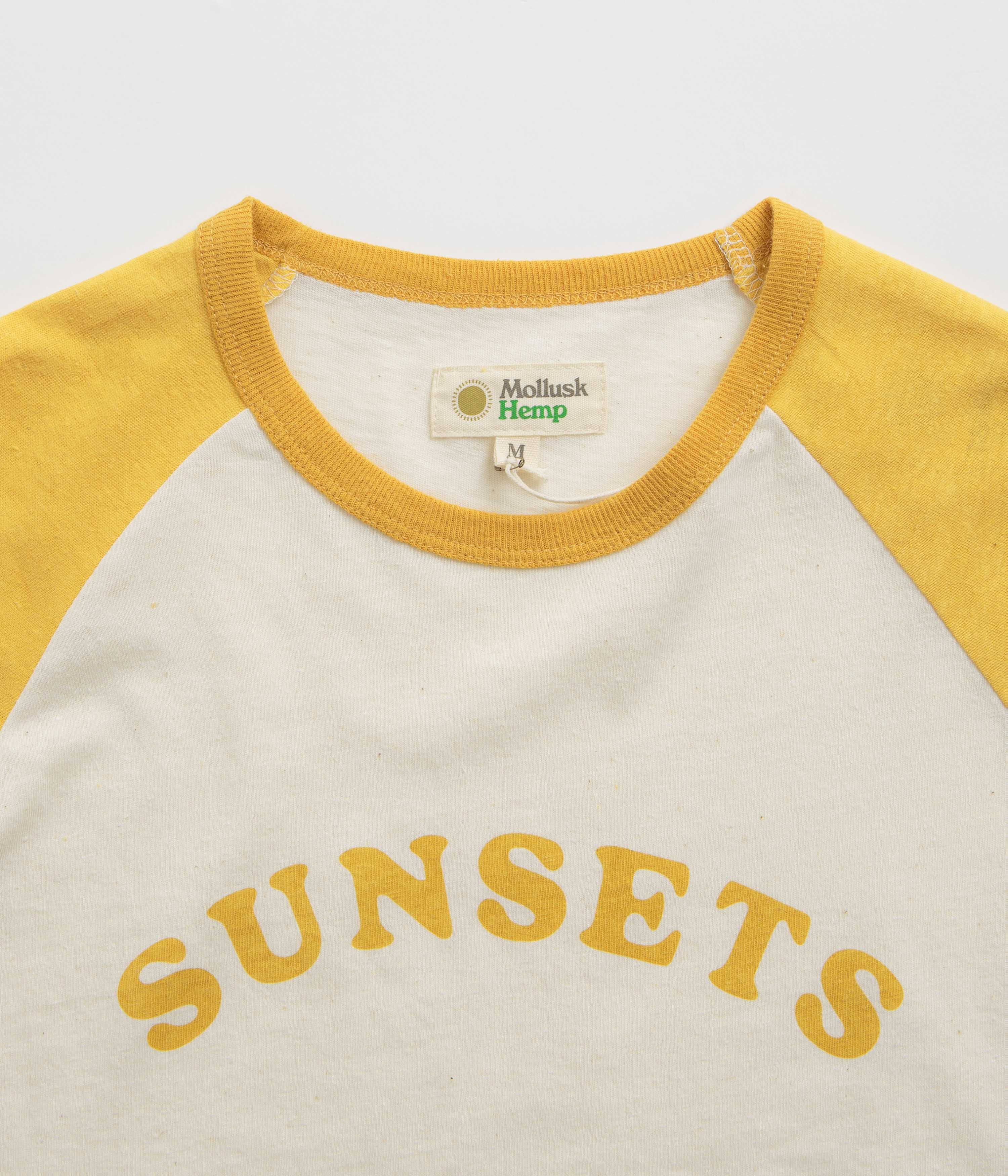 Mollusk Womens Sunsets Baseball T-Shirt - Yellow - Image 4