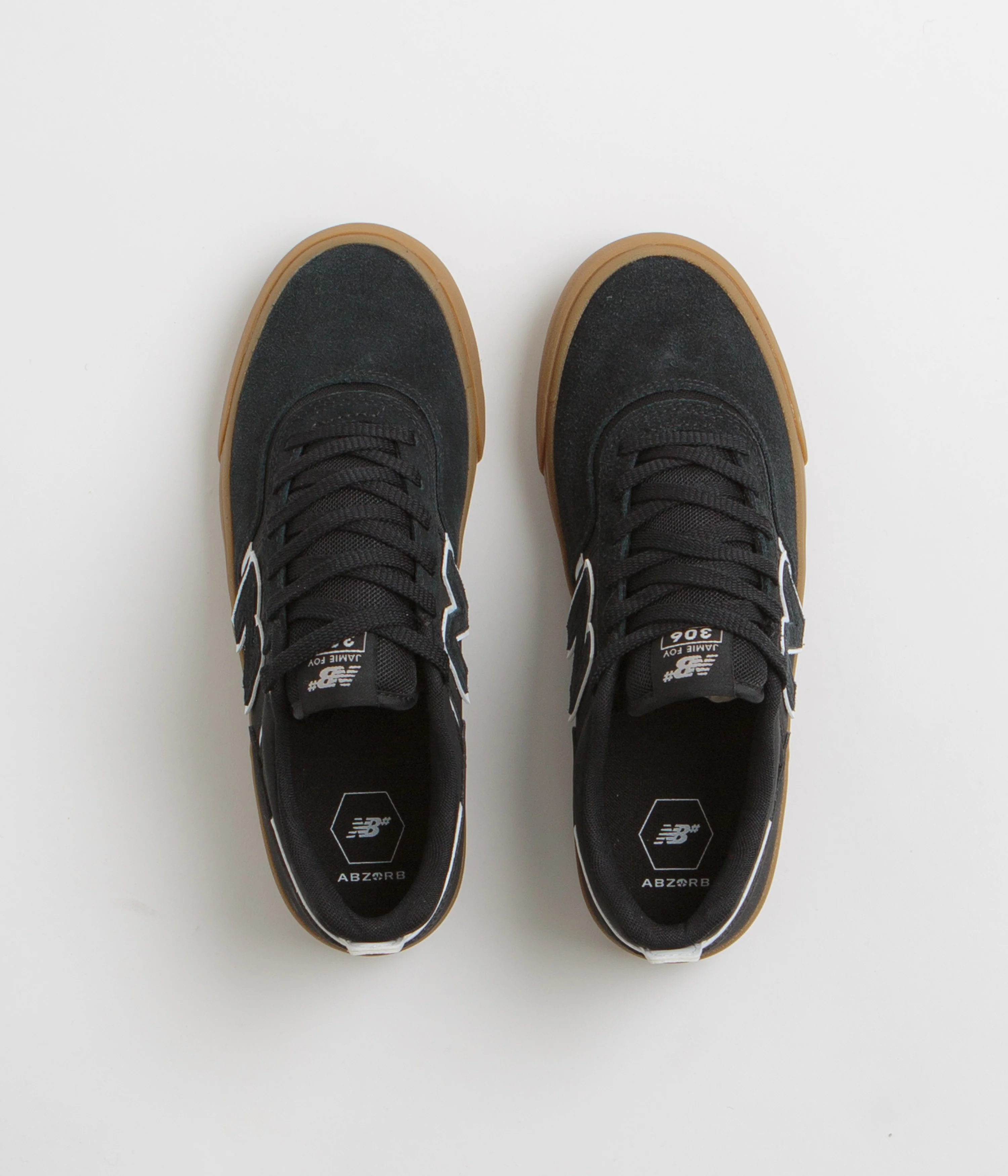 New Balance Numeric 306 Jamie Foy Shoes - Black / Gum / White - Image 7