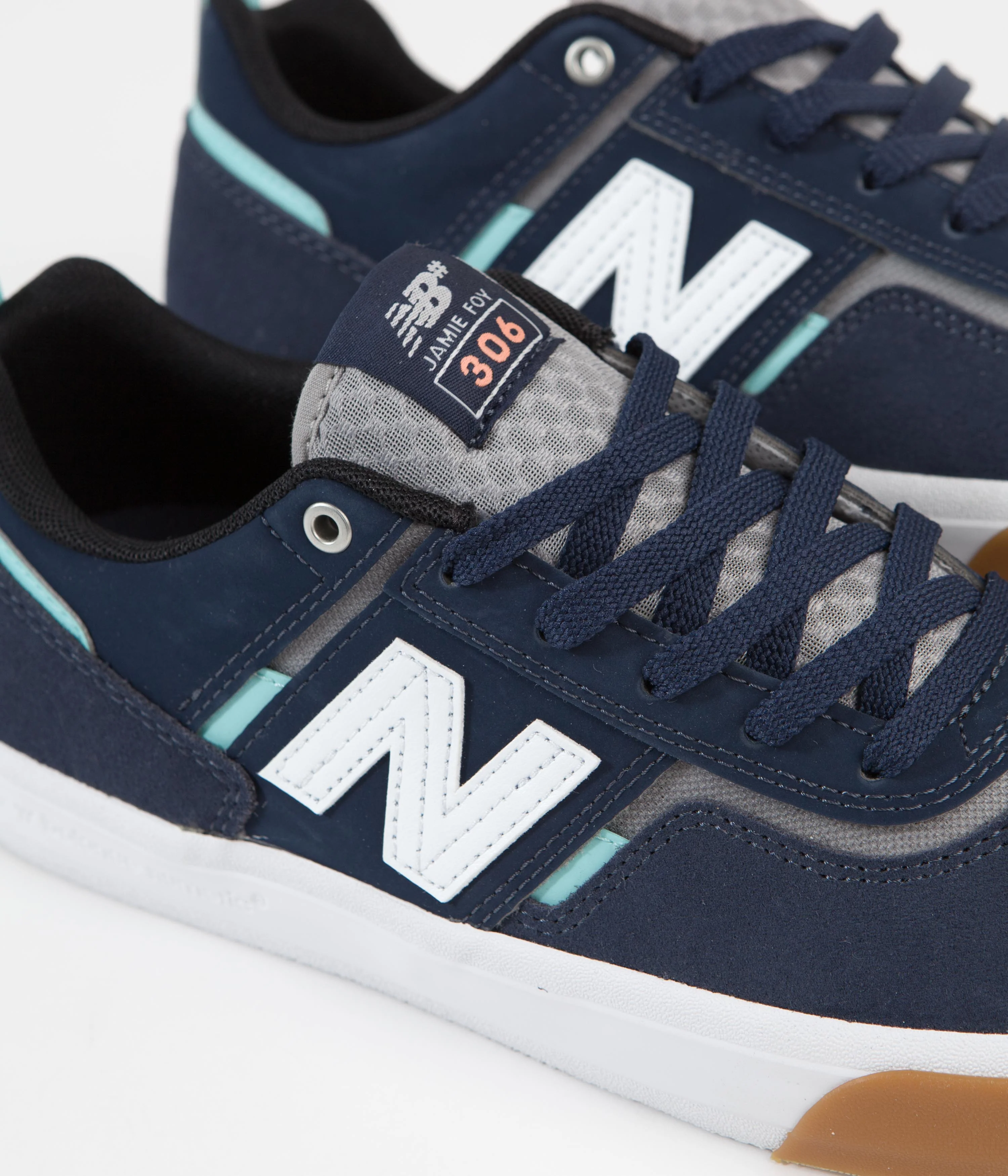 New Balance Numeric 306 Jamie Foy Shoes - Navy / White / Gum - Image 4