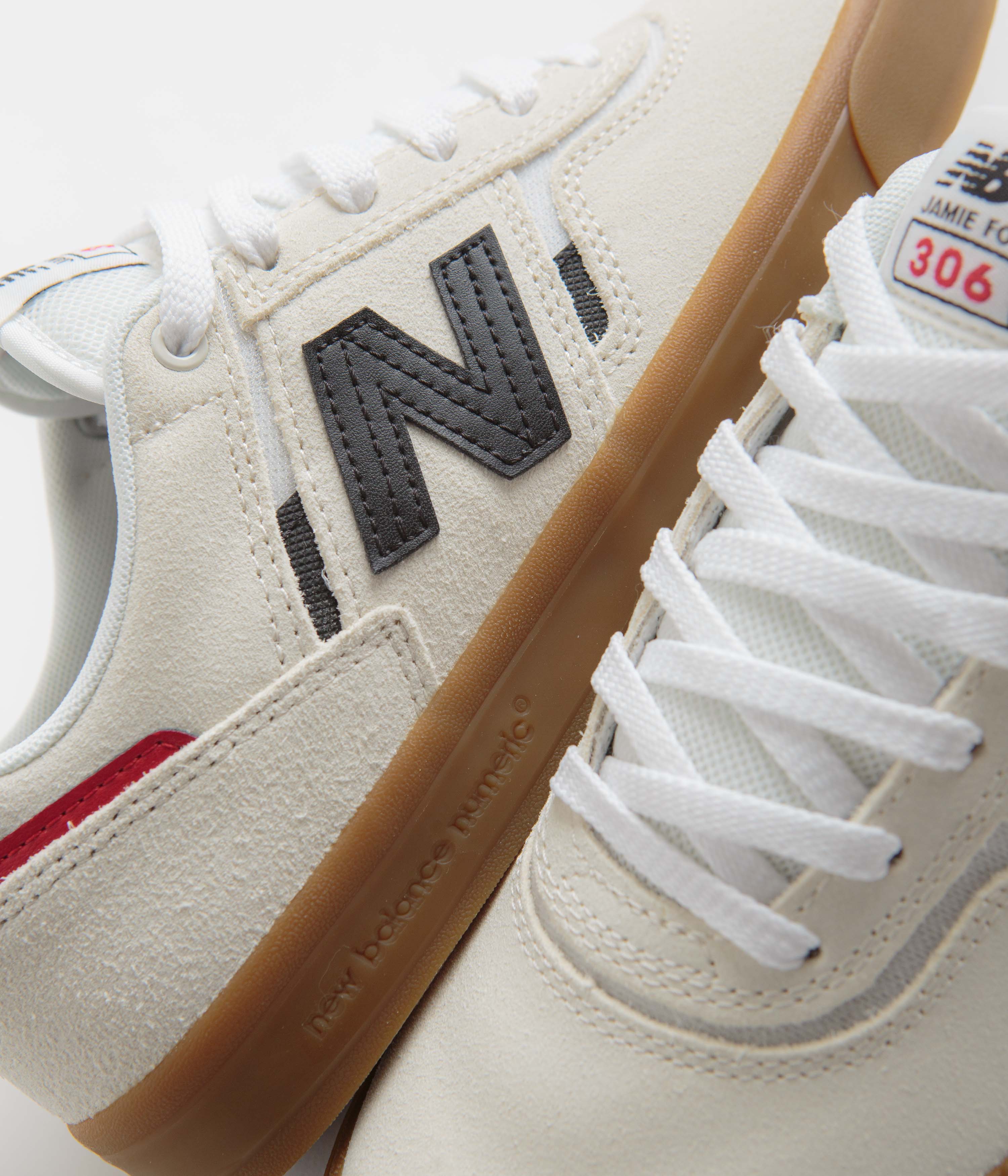 New Balance Numeric 306 Jamie Foy Shoes - Sea Salt / Gum - Image 3