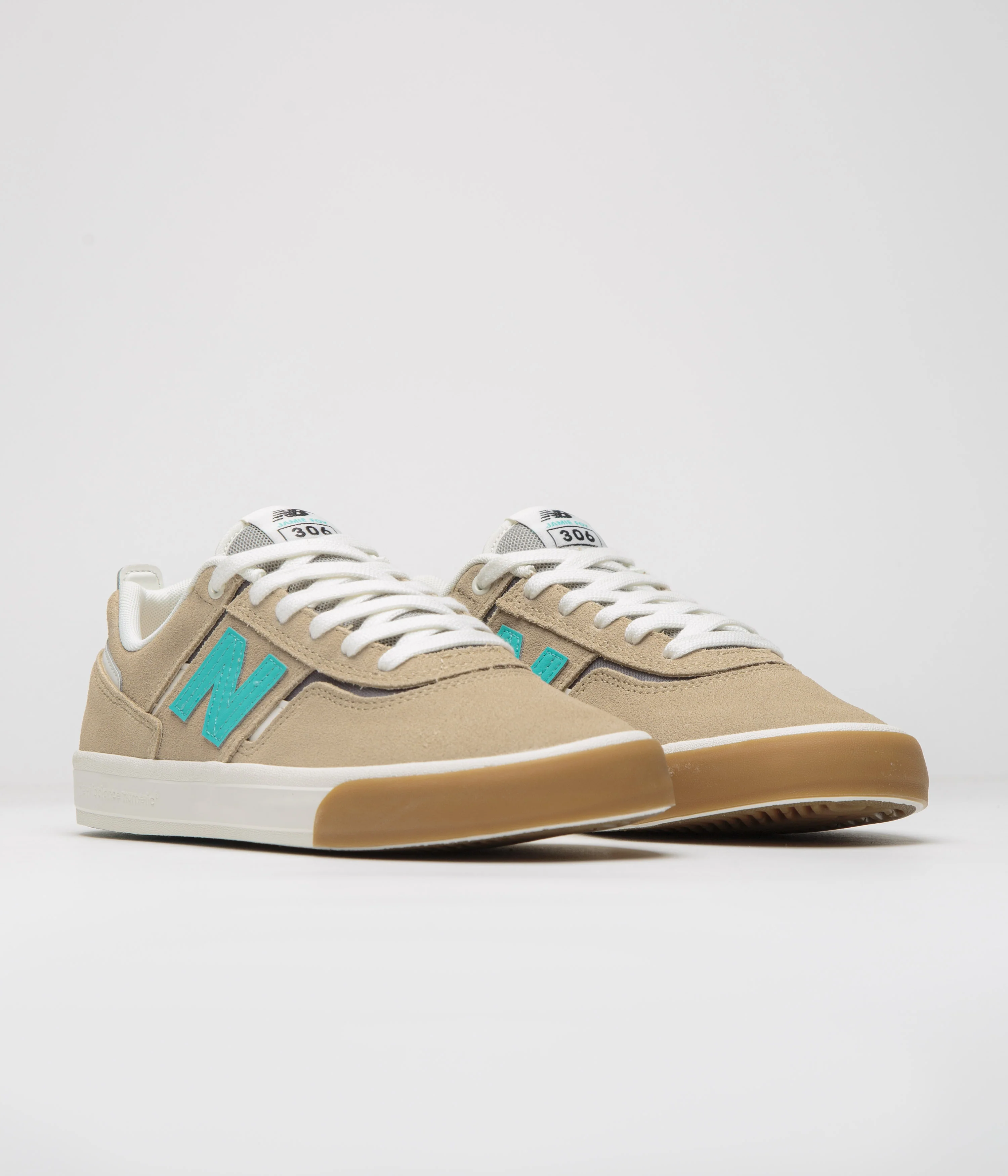 New Balance Numeric 306 Jamie Foy Shoes - Tan / Turquoise - Image 2