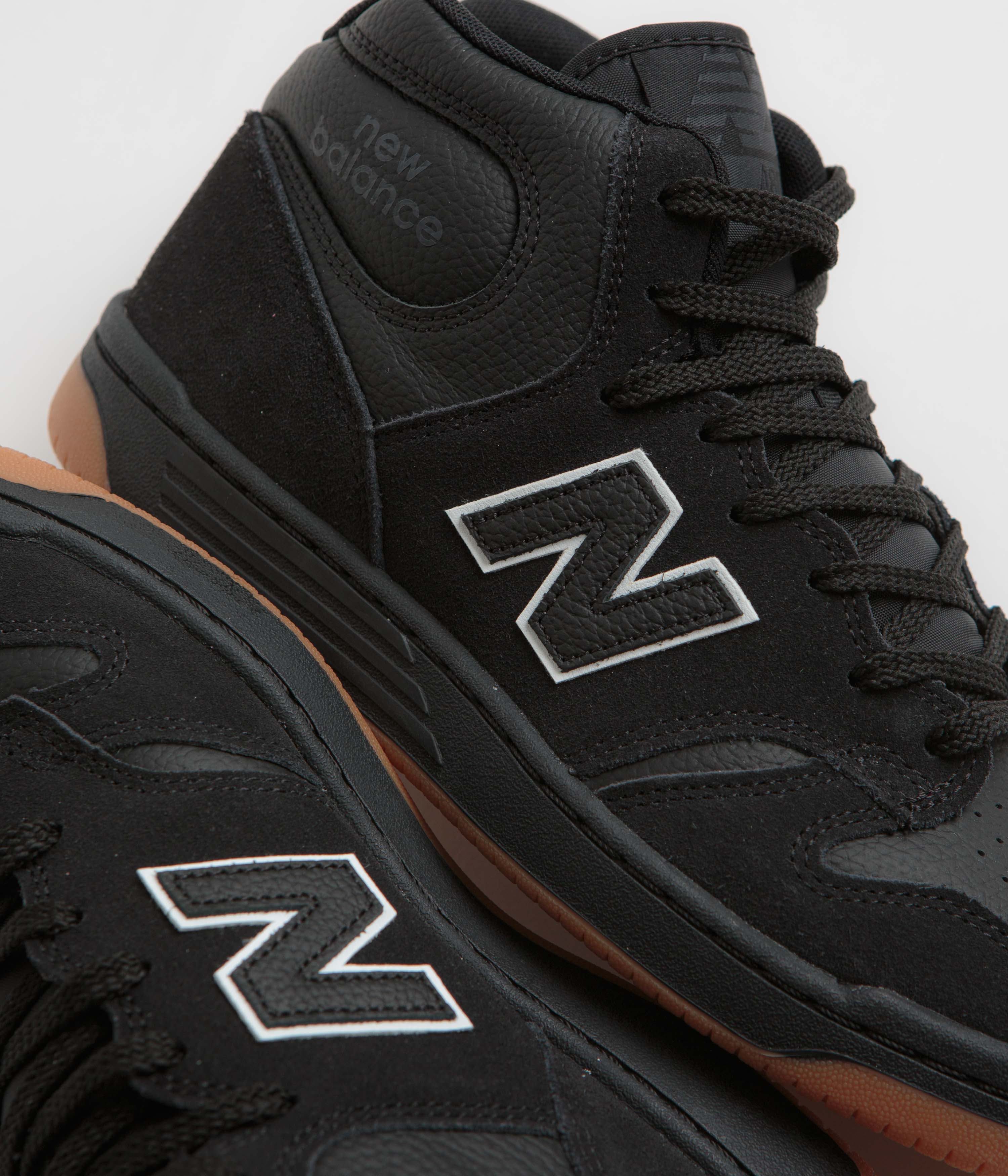 New Balance Numeric 480 Hi Shoes - Black / Gum - Image 3