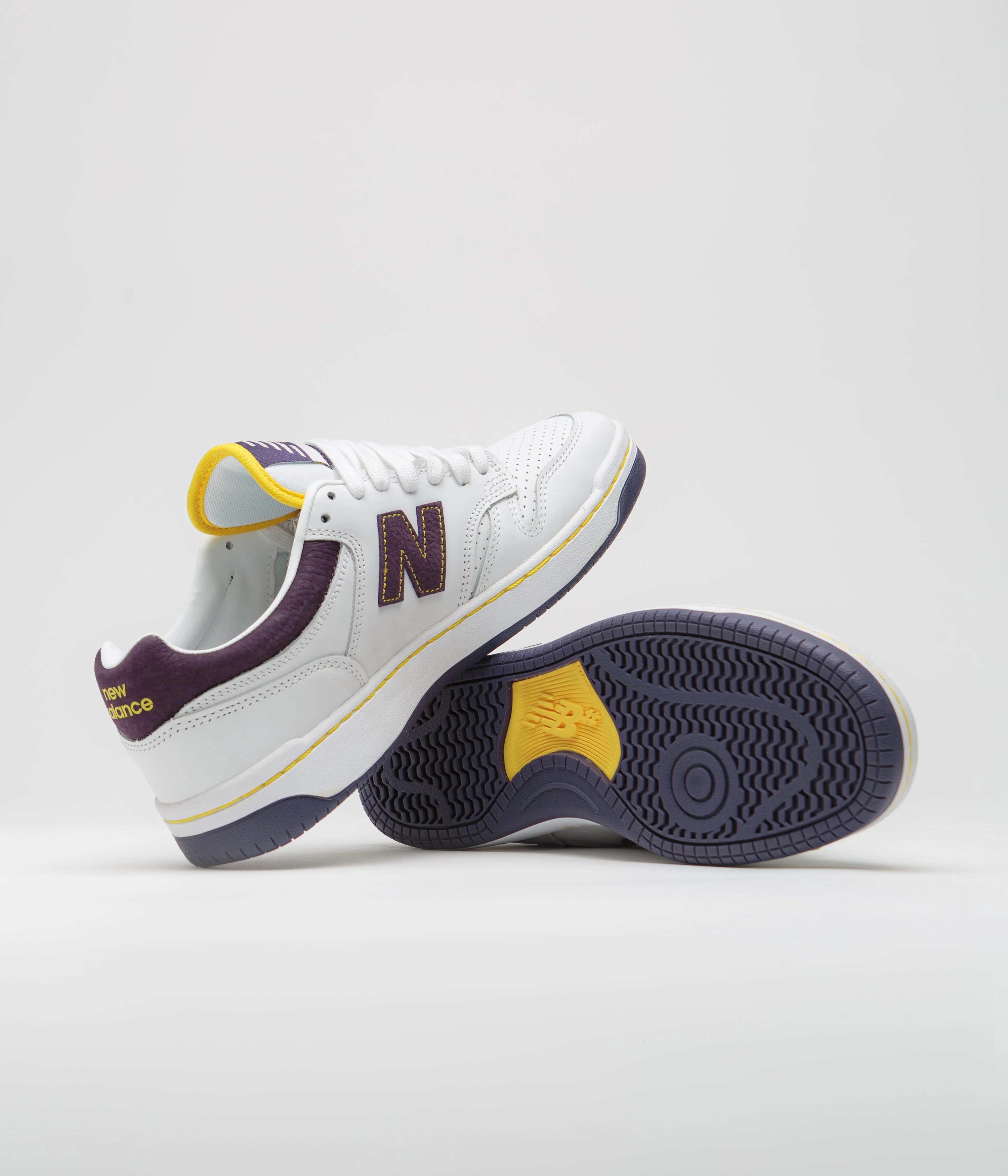 New Balance Numeric 480 Shoes - White / Purple - Image 5
