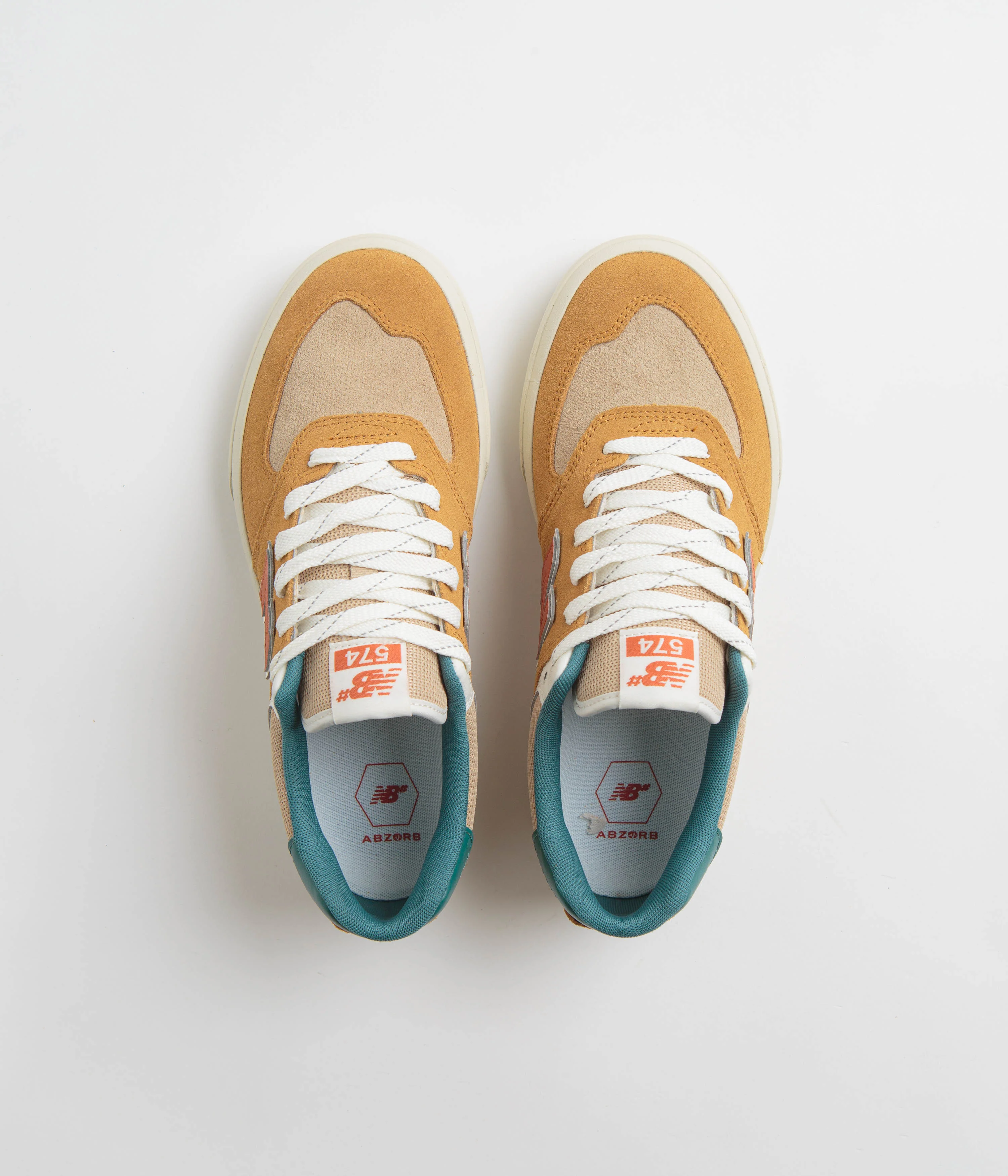 New Balance Numeric 574 Shoes - Wheat / Vintage Teal - Image 7