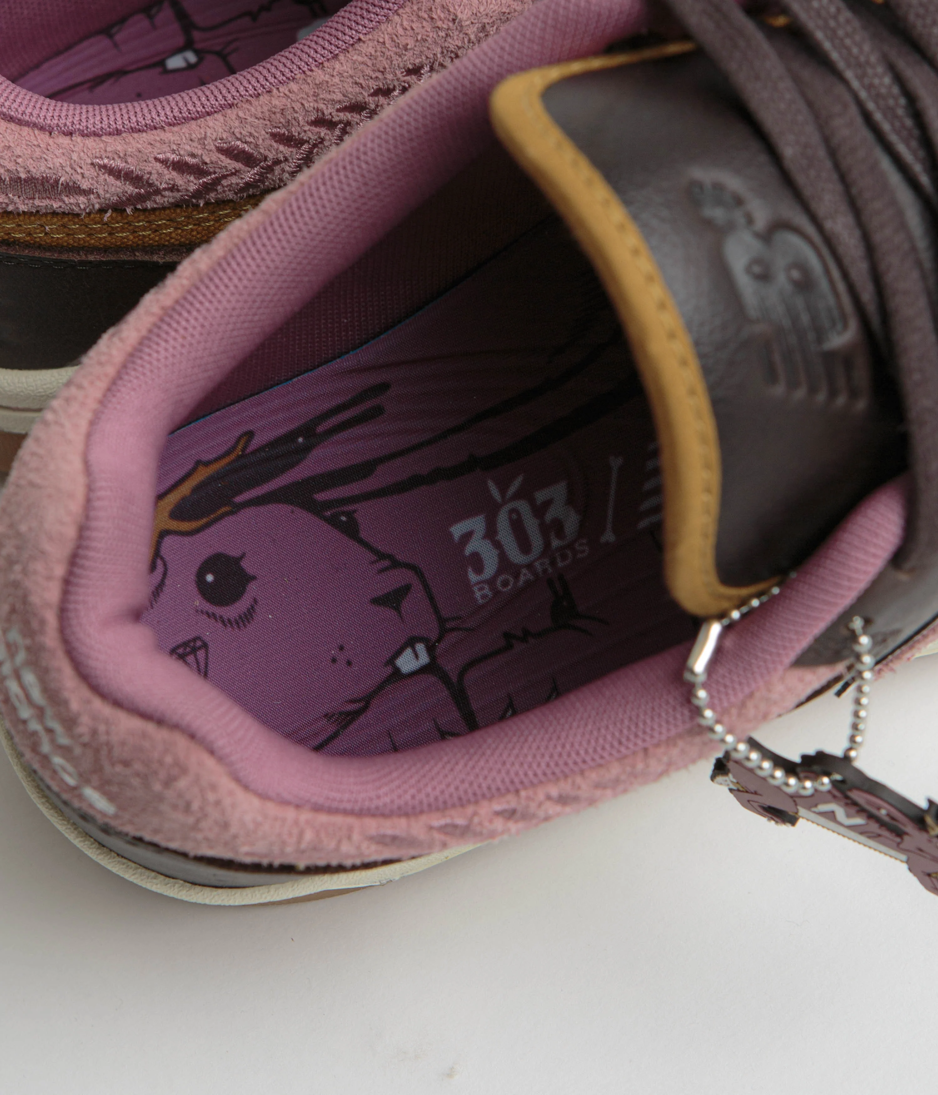 New Balance Numeric x 303 Boards 480 Shoes - Brown / Pink - Image 9