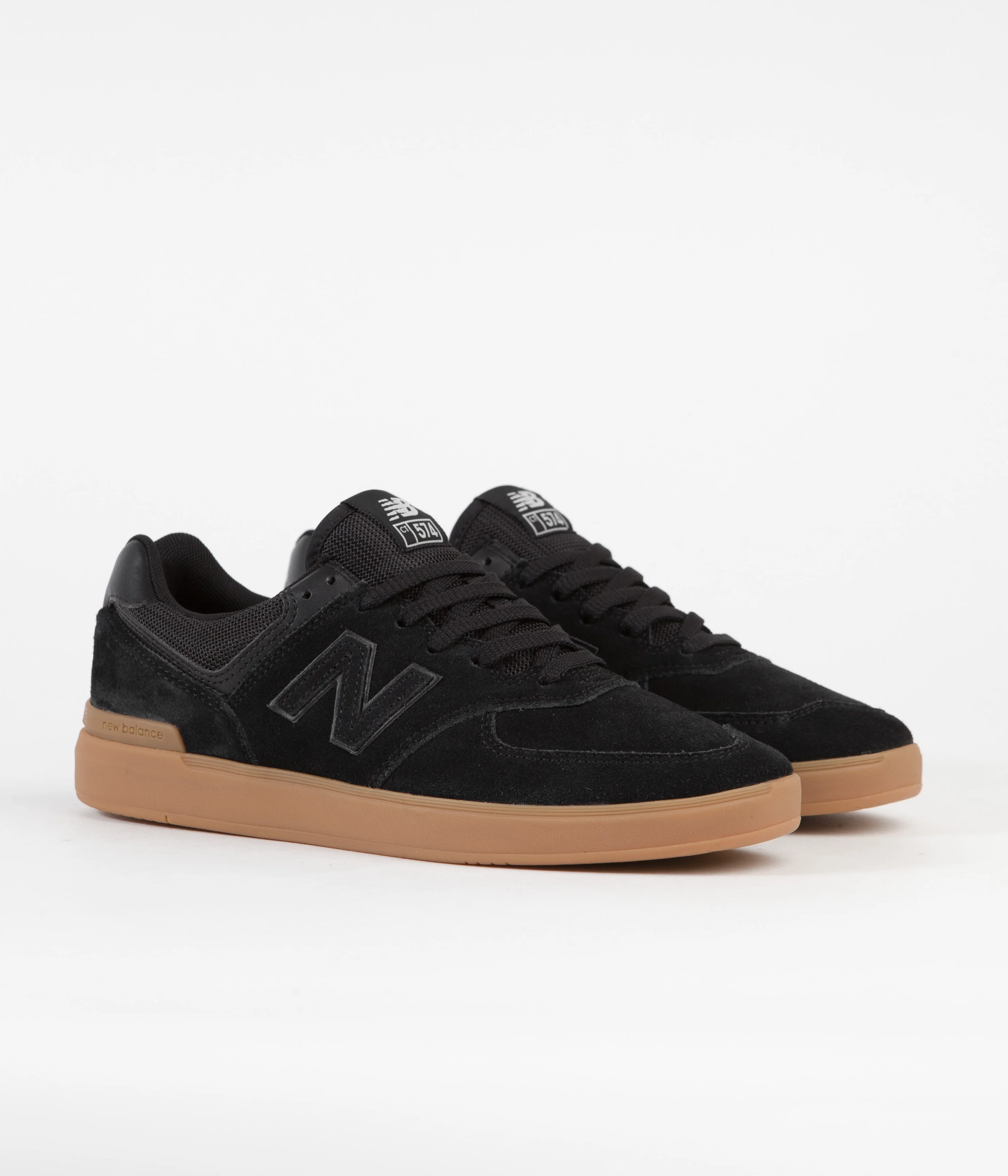 New Balance Pro Court 574 Shoes - Black / Gum - Image 2