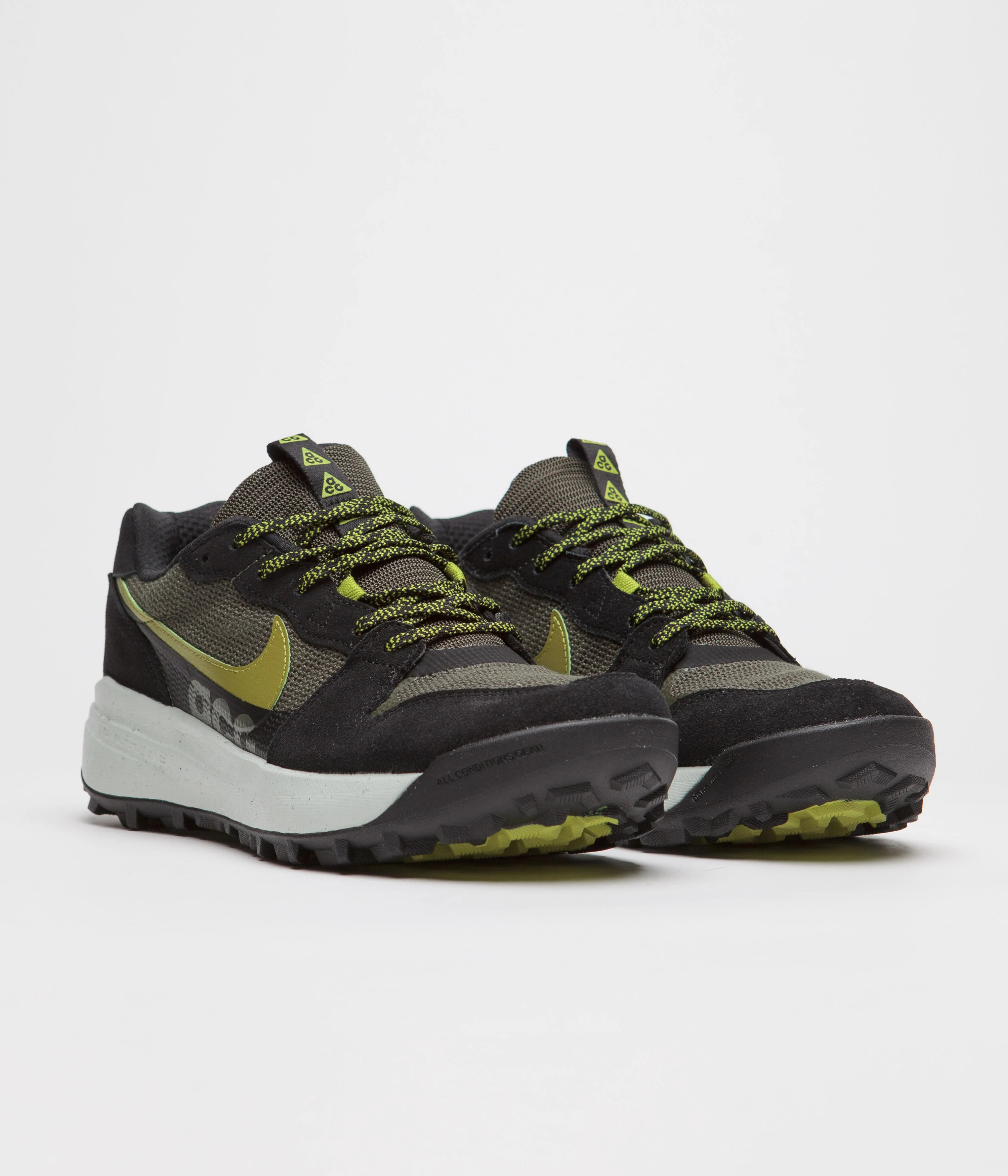 Nike ACG Lowcate Shoes - Cargo Khaki / Moss - Black - Bright Cactus - Image 2