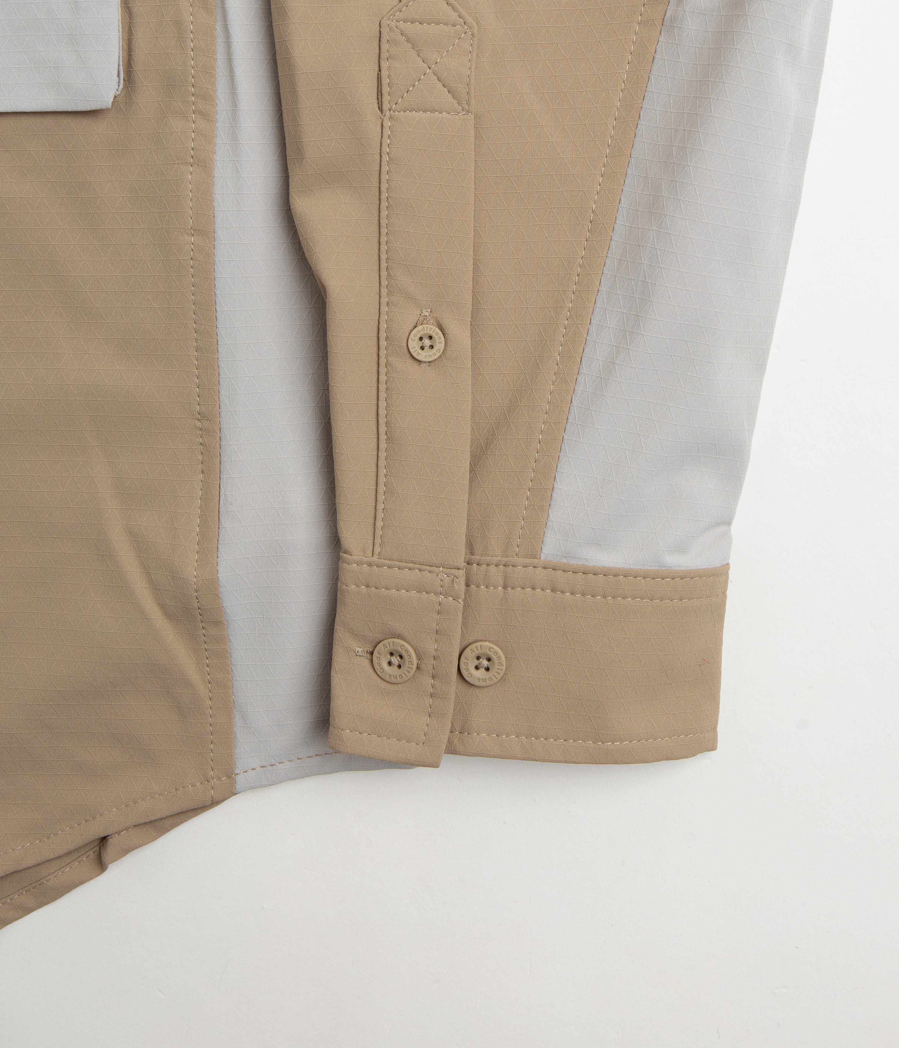 Nike ACG UV Devastation Trail Shirt - Khaki / Light Iron Ore / Summit White - Image 2