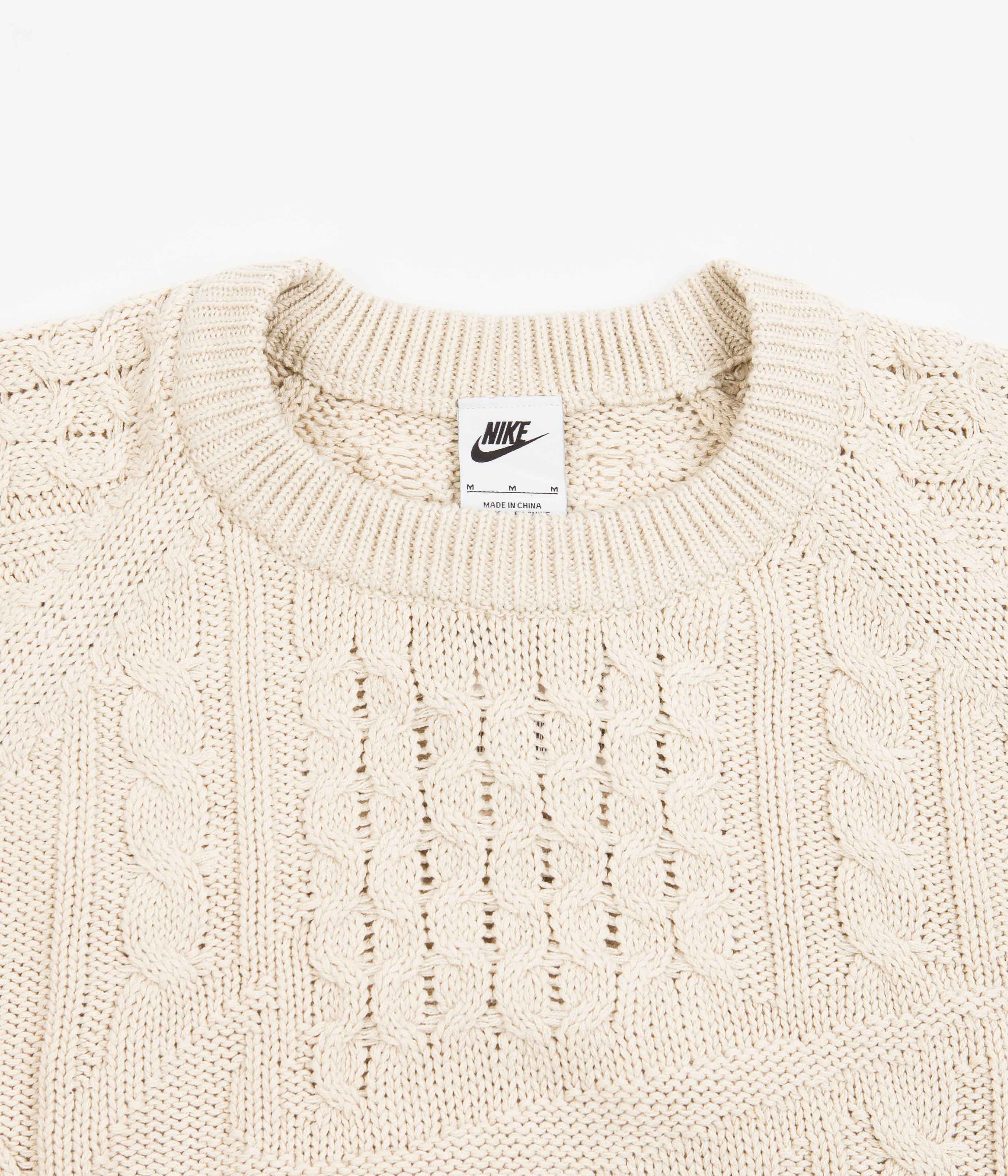 Nike Cable Knit Crewneck Sweatshirt - Rattan - Image 4