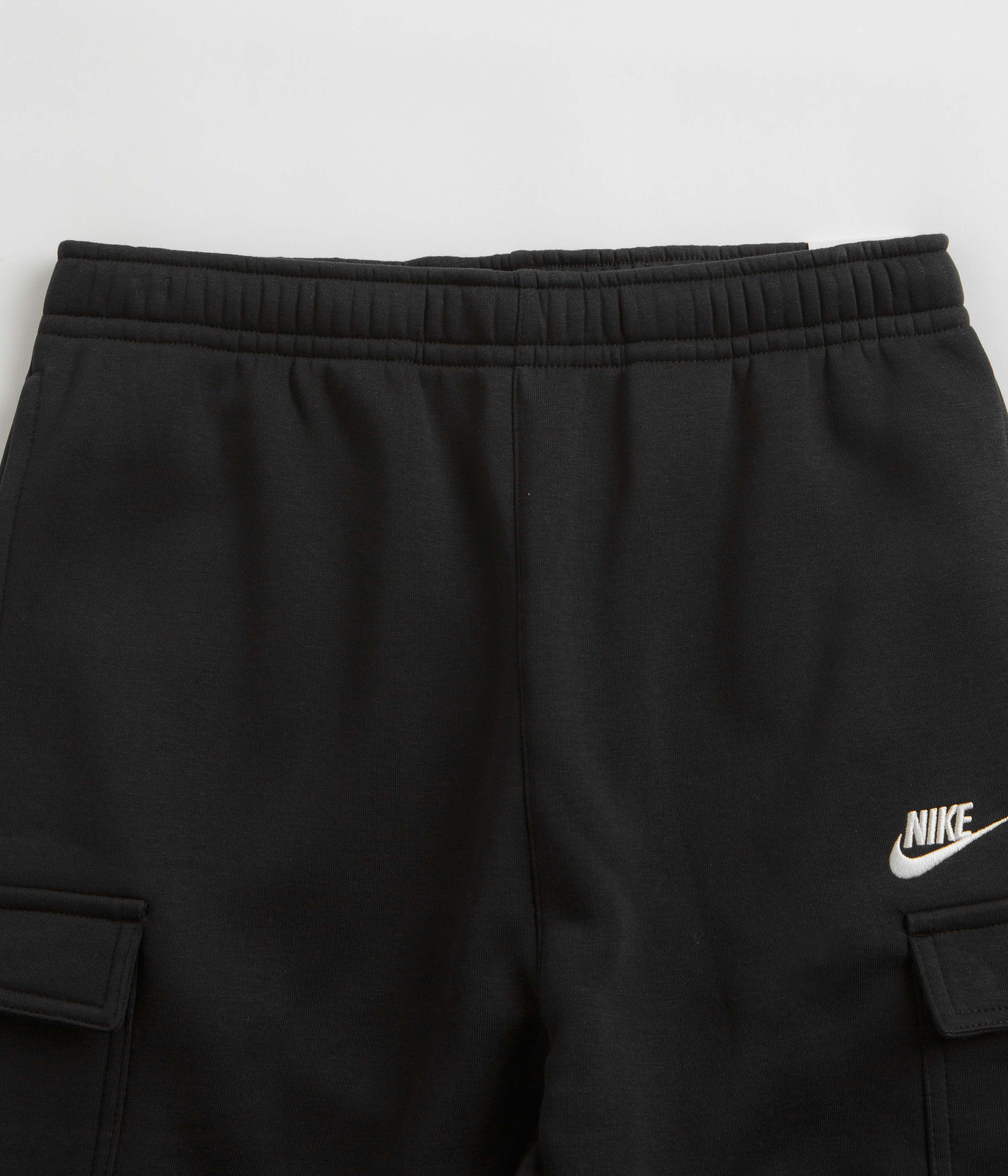 Nike Club Fleece Cargo Joggers - Black / Black / White - Image 5