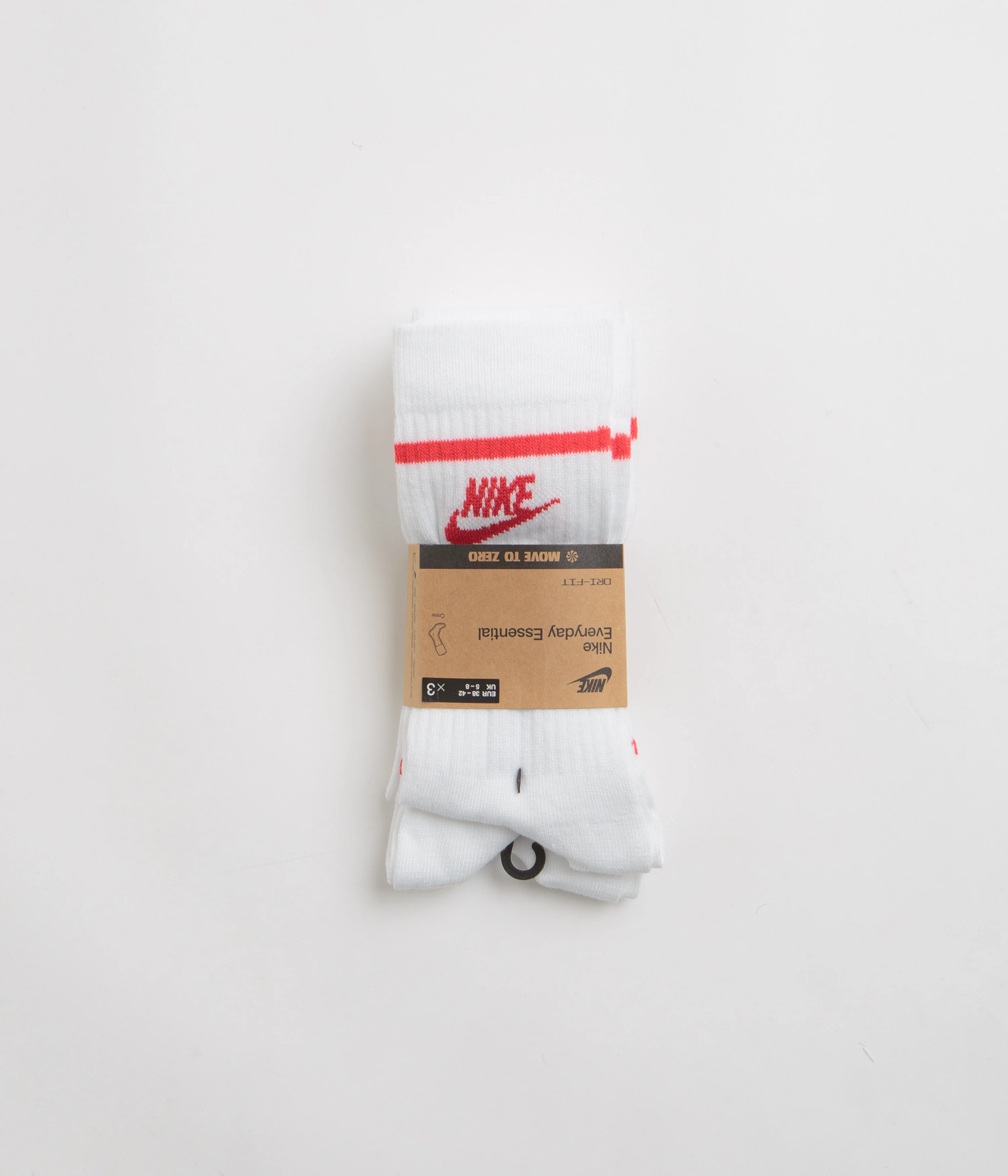Nike Everyday Essential Crew Socks (3 Pair) - White / University Red / University Red - Image 3