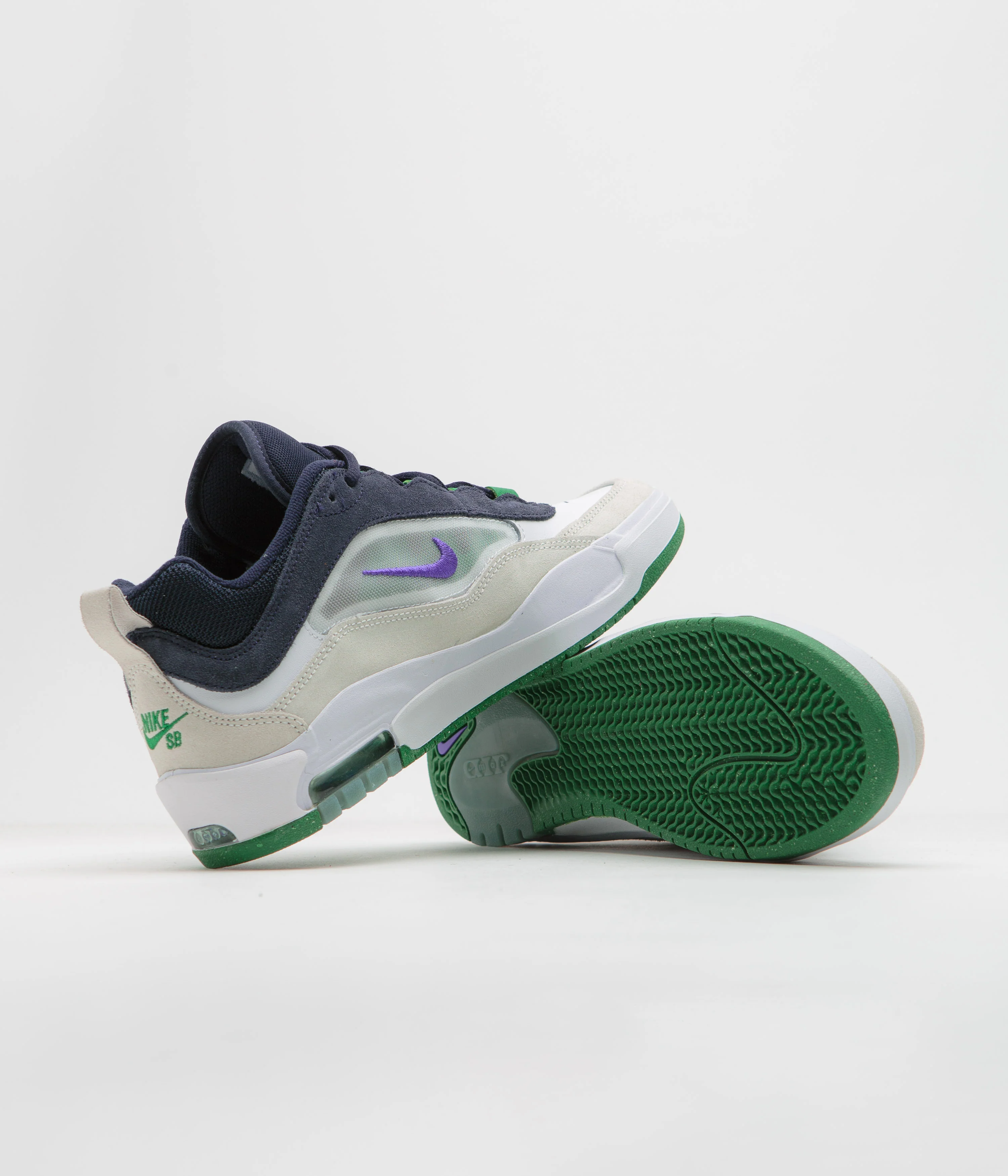 Nike SB Air Max Ishod Shoes - White / Persian Violet - Obsidian - Pine Green - Image 5