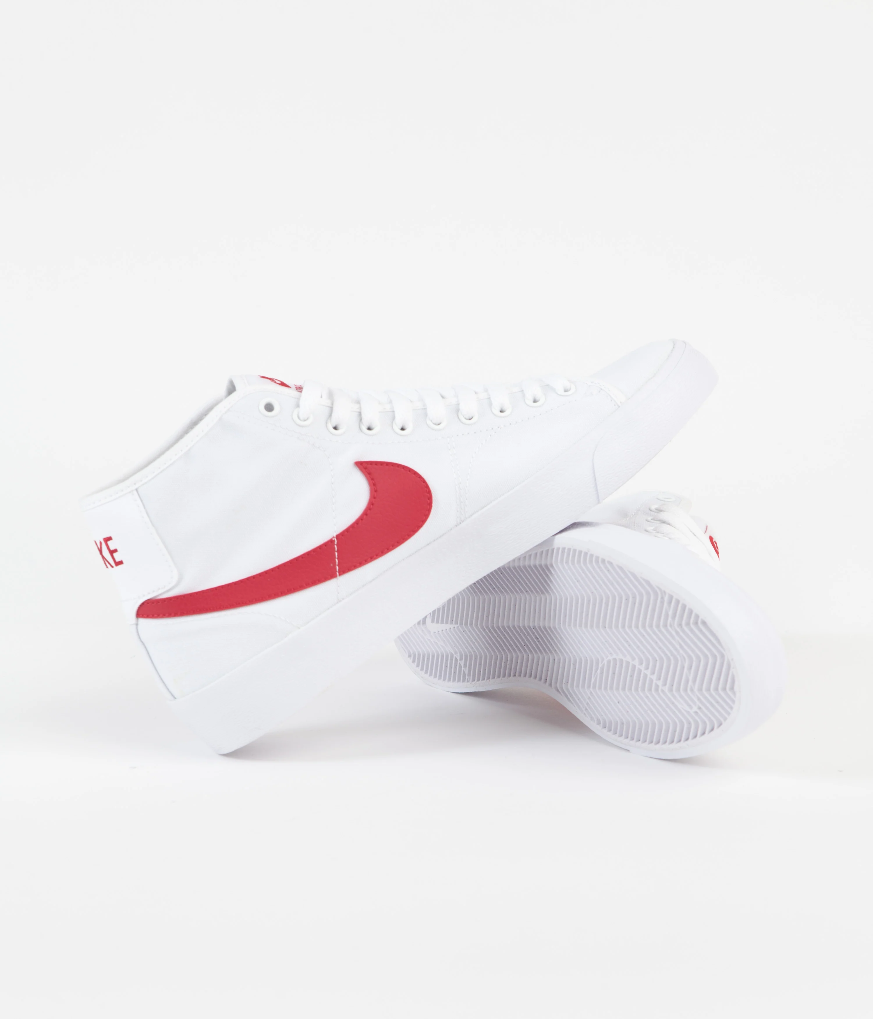 Nike SB Blazer Court Mid Shoes - White / University Red - White - Image 5