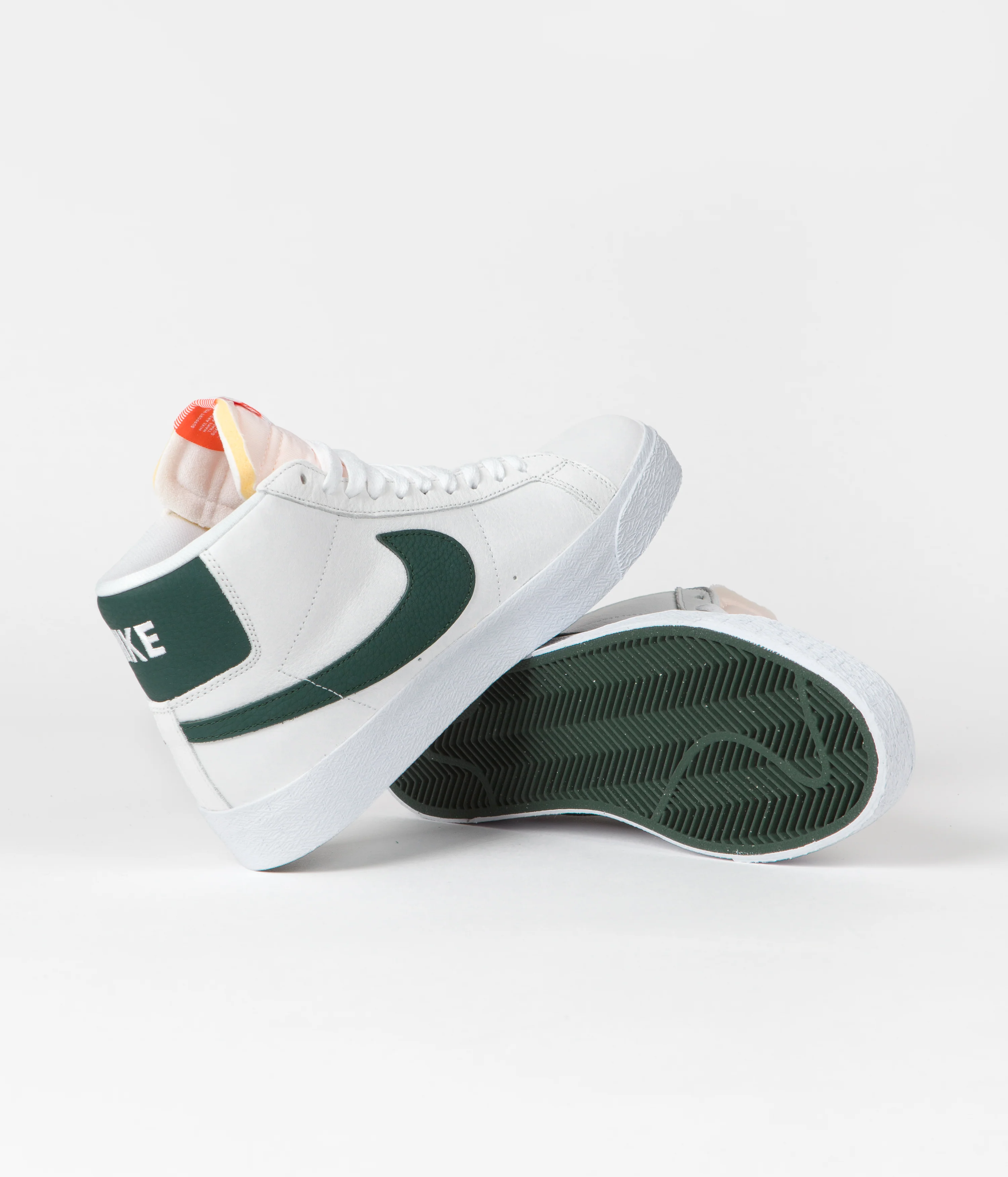 Nike SB Blazer Mid Orange Label Shoes - White / Pro Green - White - Pro Green - Image 5