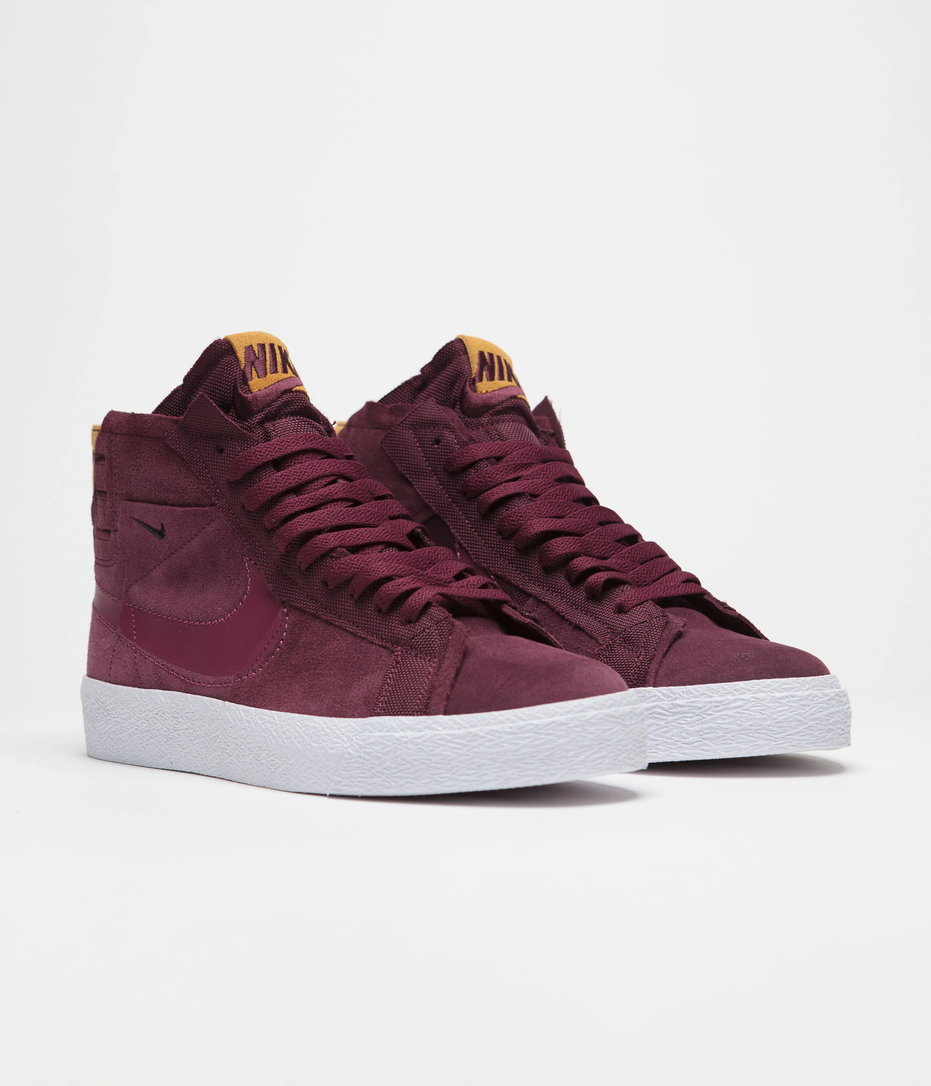 Nike SB Blazer Mid Premium Shoes - Night Maroon / Rosewood - Night Maroon - White - Image 3