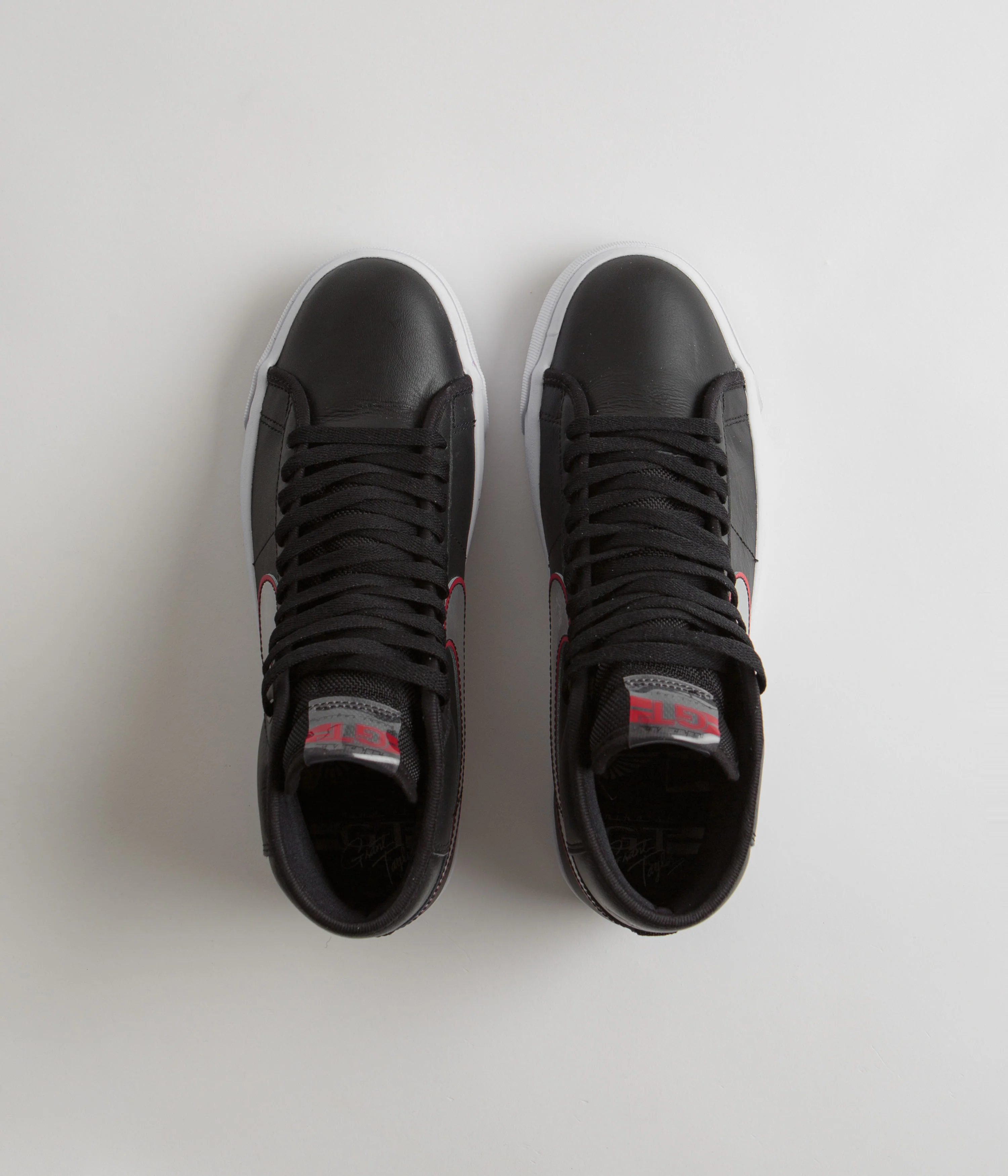 Nike SB Blazer Mid Pro GT Shoes - Black / Metallic Silver - University Red - Image 8