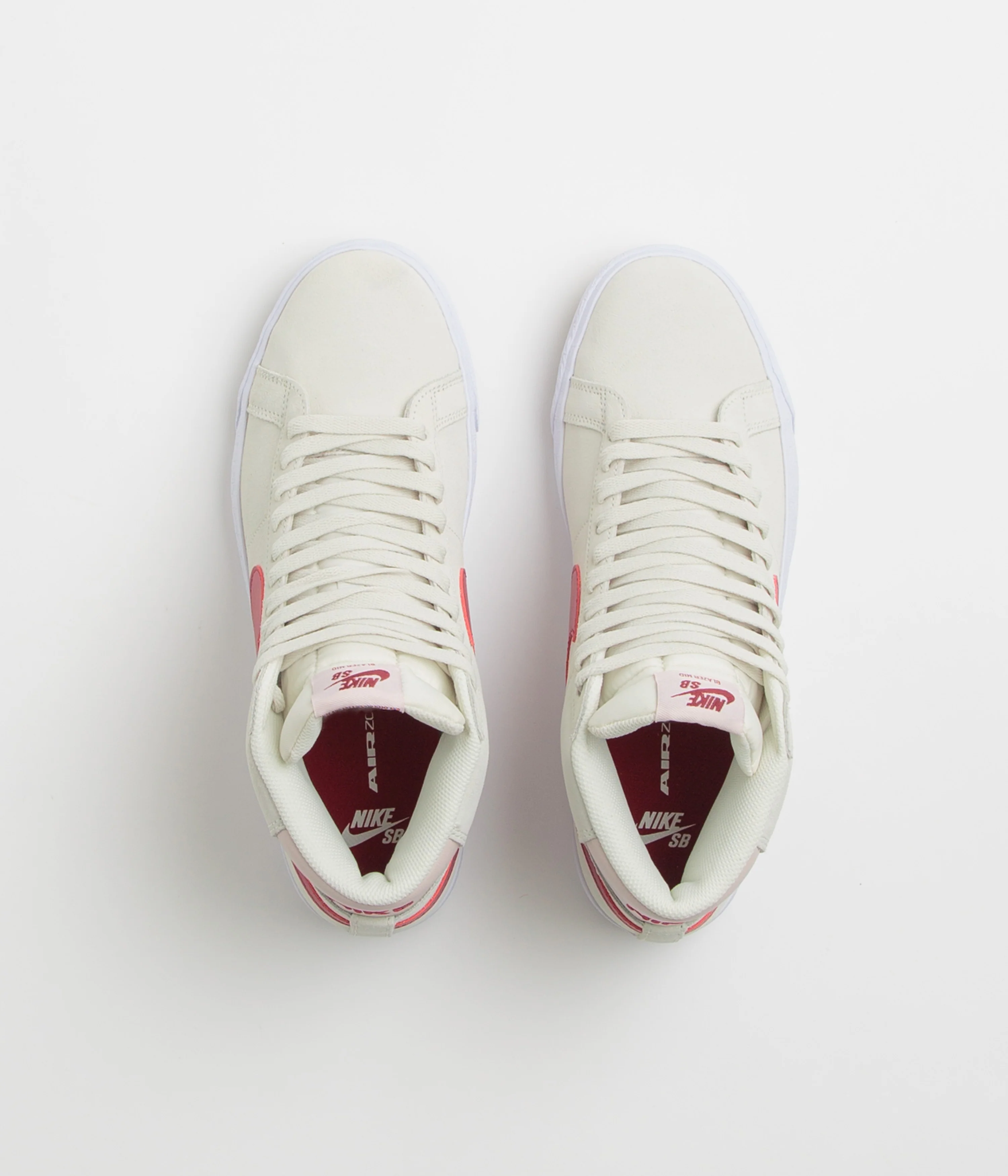 Nike SB Blazer Mid Shoes - Pale Ivory / Noble Red - Silt Red - White - Image 7