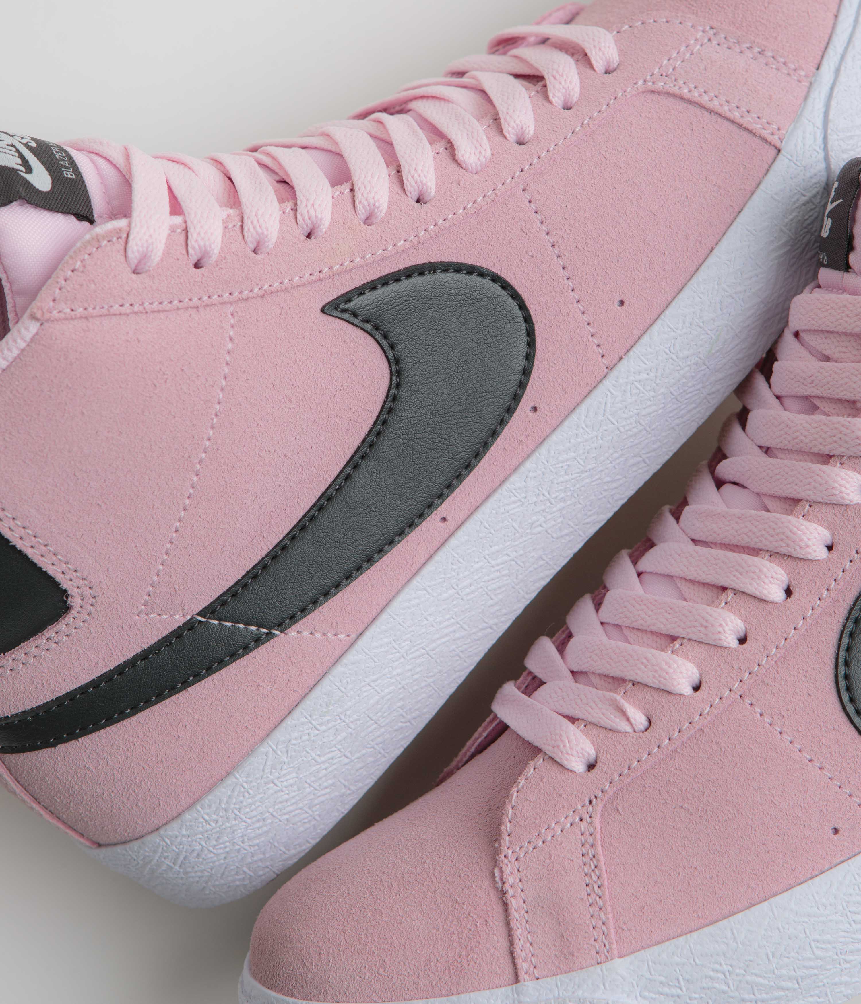 Nike SB Blazer Mid Shoes - Pink Foam / Anthracite - White - Gum Yellow - Image 3