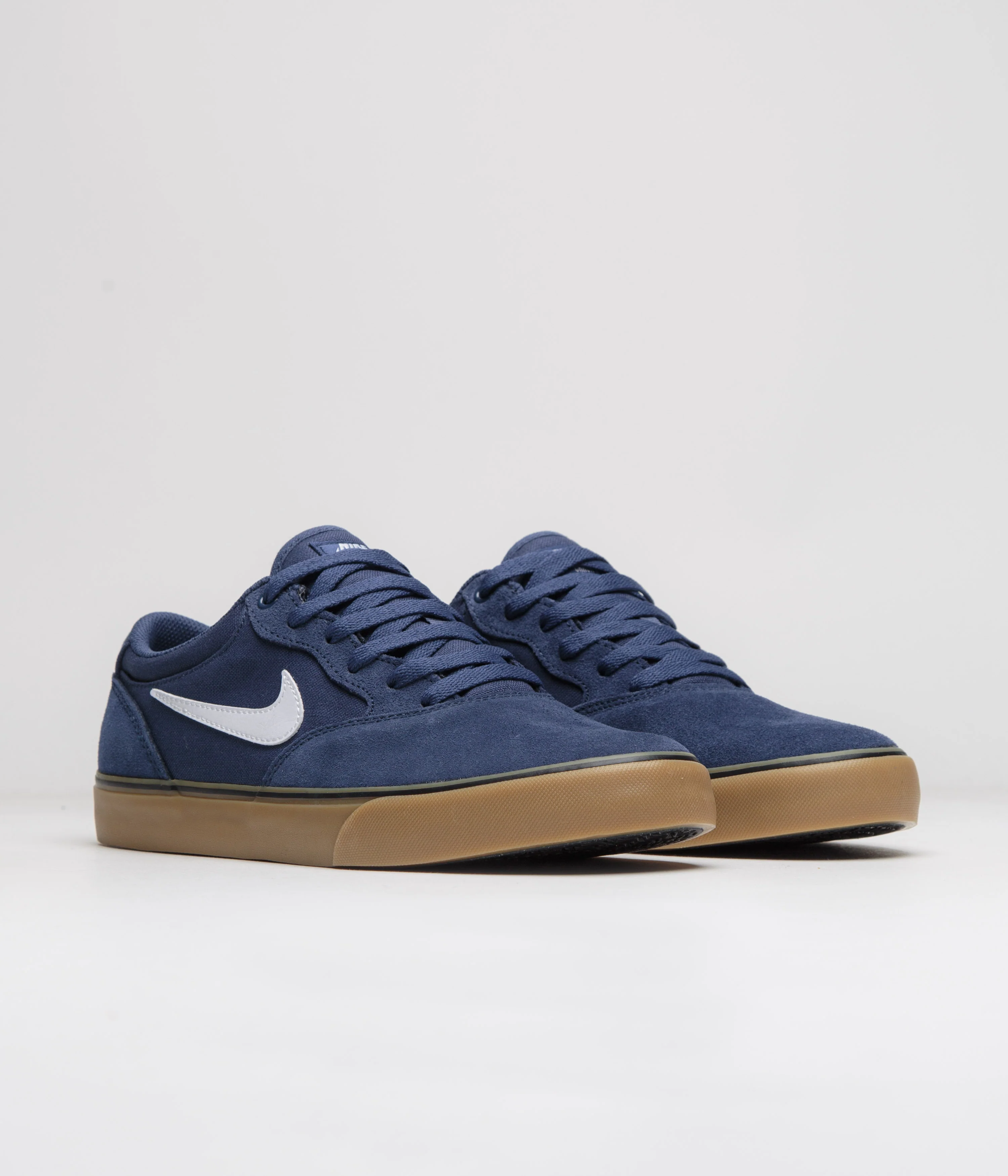 Nike SB Chron 2 Shoes - Navy / White - Navy - Gum Light Brown - Image 3