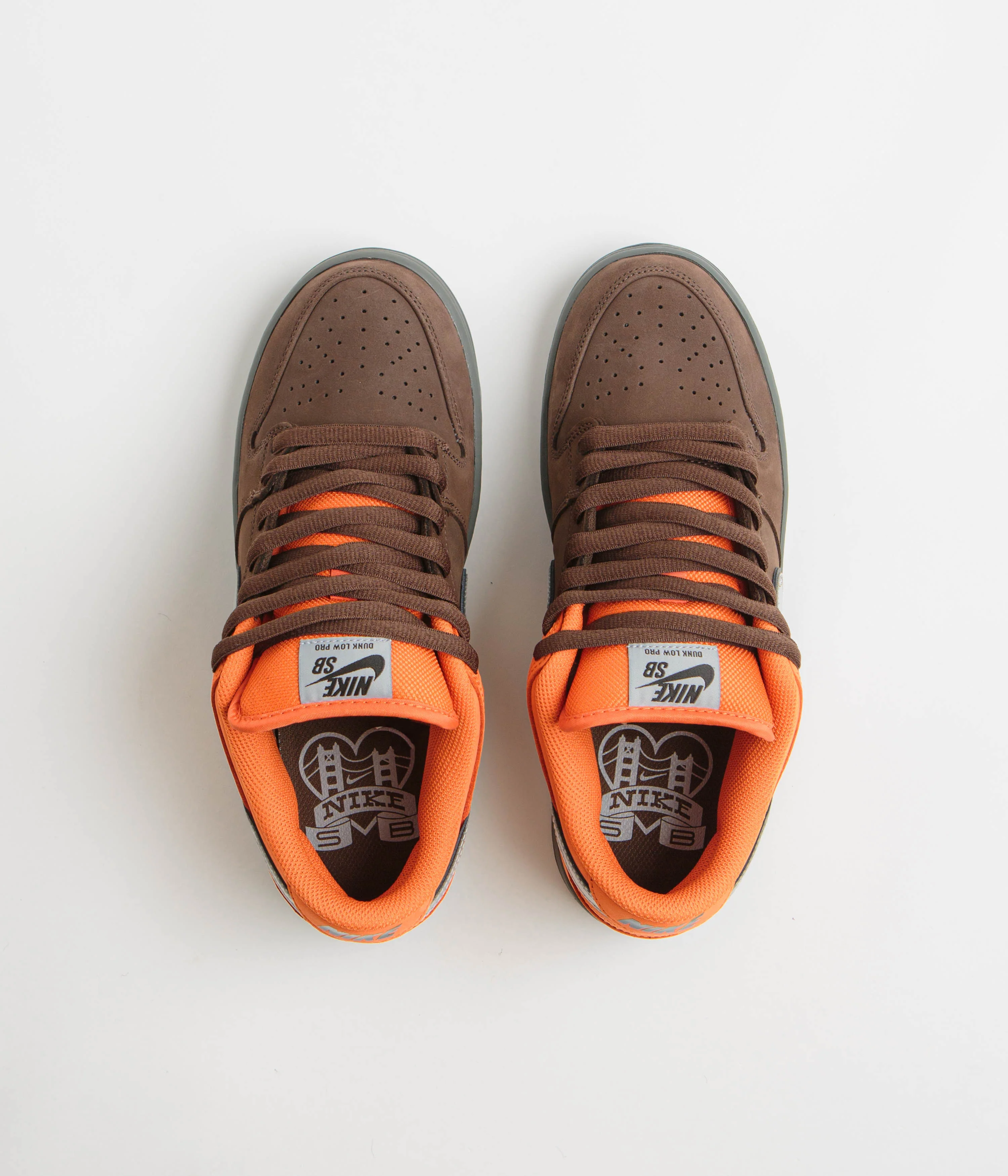 Nike SB Dunk Low Pro 'Muni Fast' Shoes - Safety Orange / Wolf Grey - Baroque Brown - Image 8