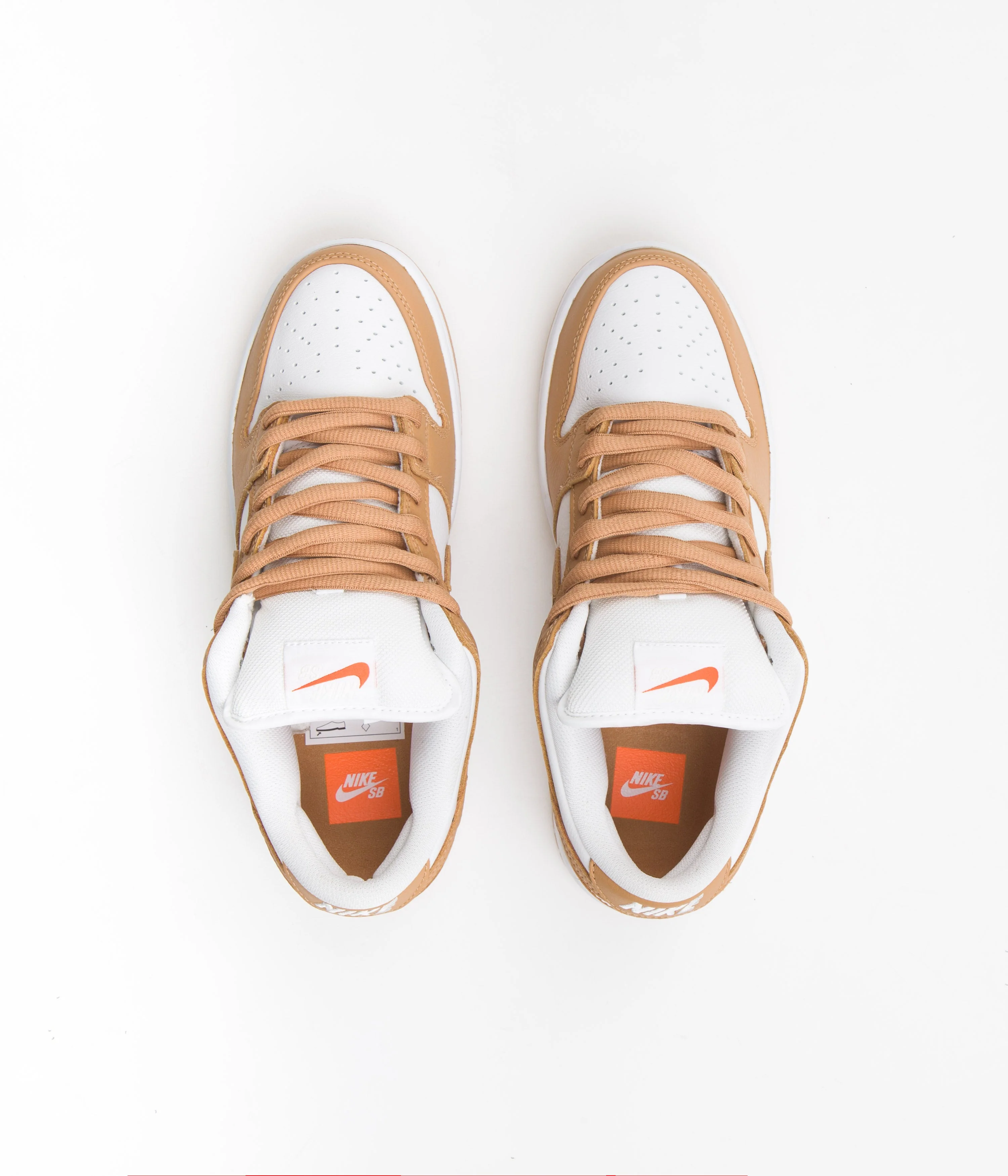 Nike SB Dunk Low Pro Orange Label Shoes - Light Cognac / Light Cognac - White - Light Cognac - Image 7
