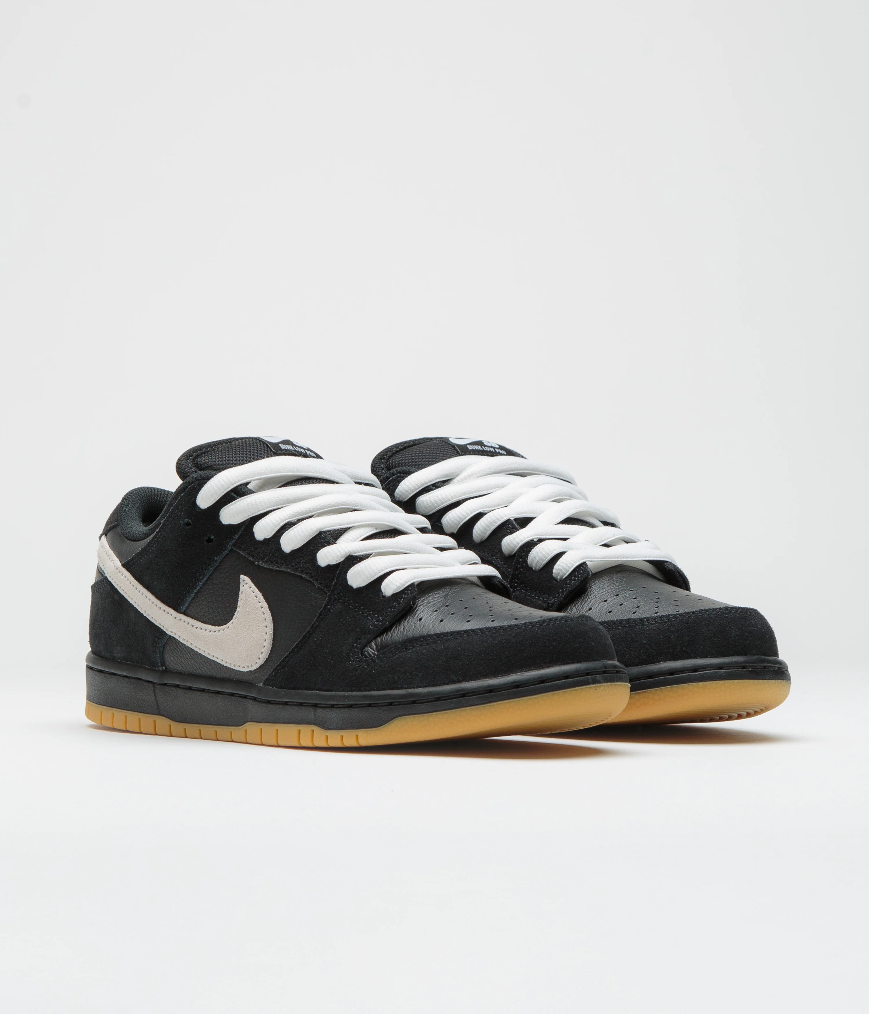 Nike SB Dunk Low Pro Shoes - Black / White - Black - Gum Light Brown - Black - Image 3