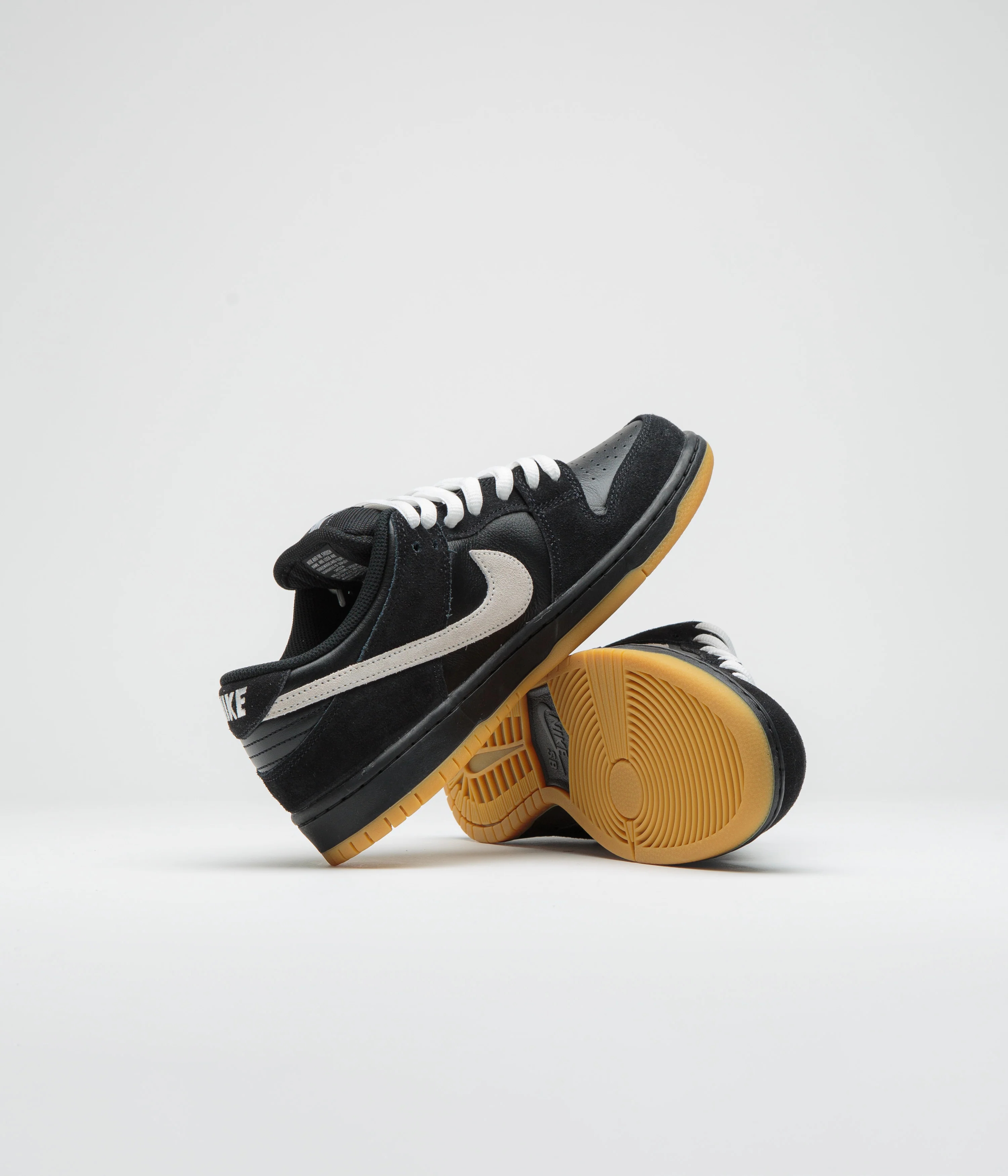 Nike SB Dunk Low Pro Shoes - Black / White - Black - Gum Light Brown - Black - Image 6