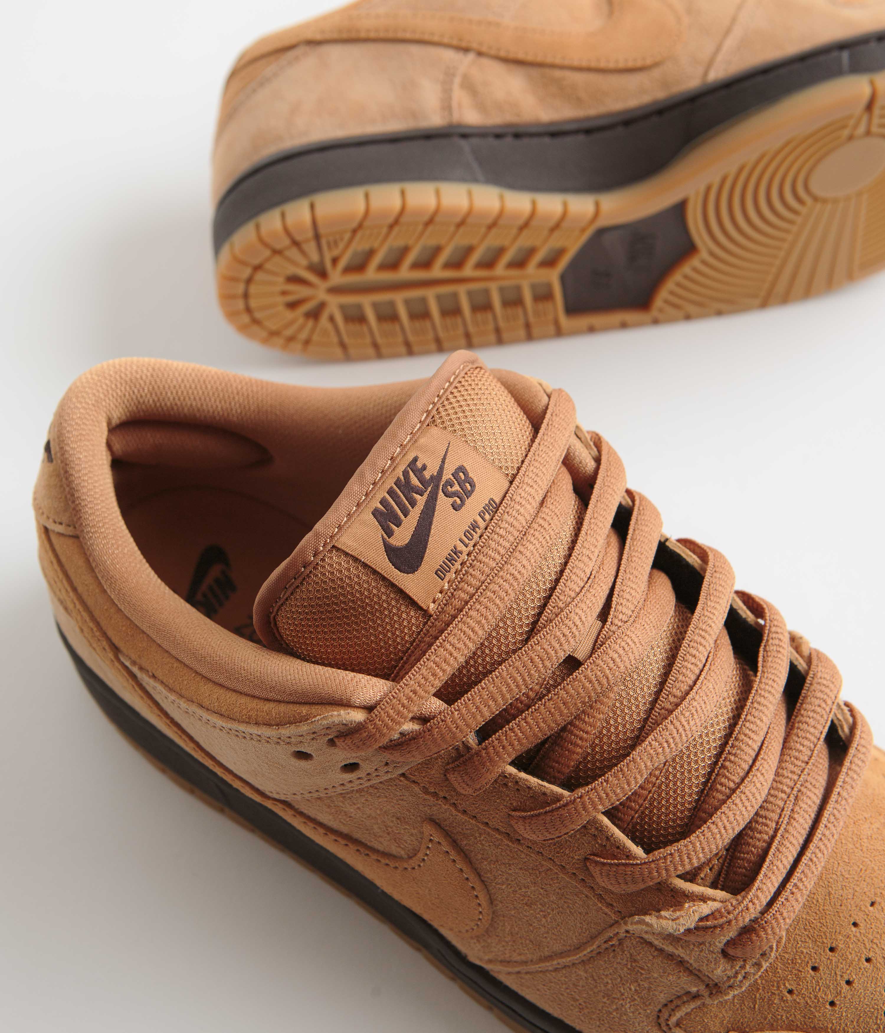 Nike SB Dunk Low Pro 'Wheat' Shoes - Flax / Flax - Flax - Baroque Brown - Image 3