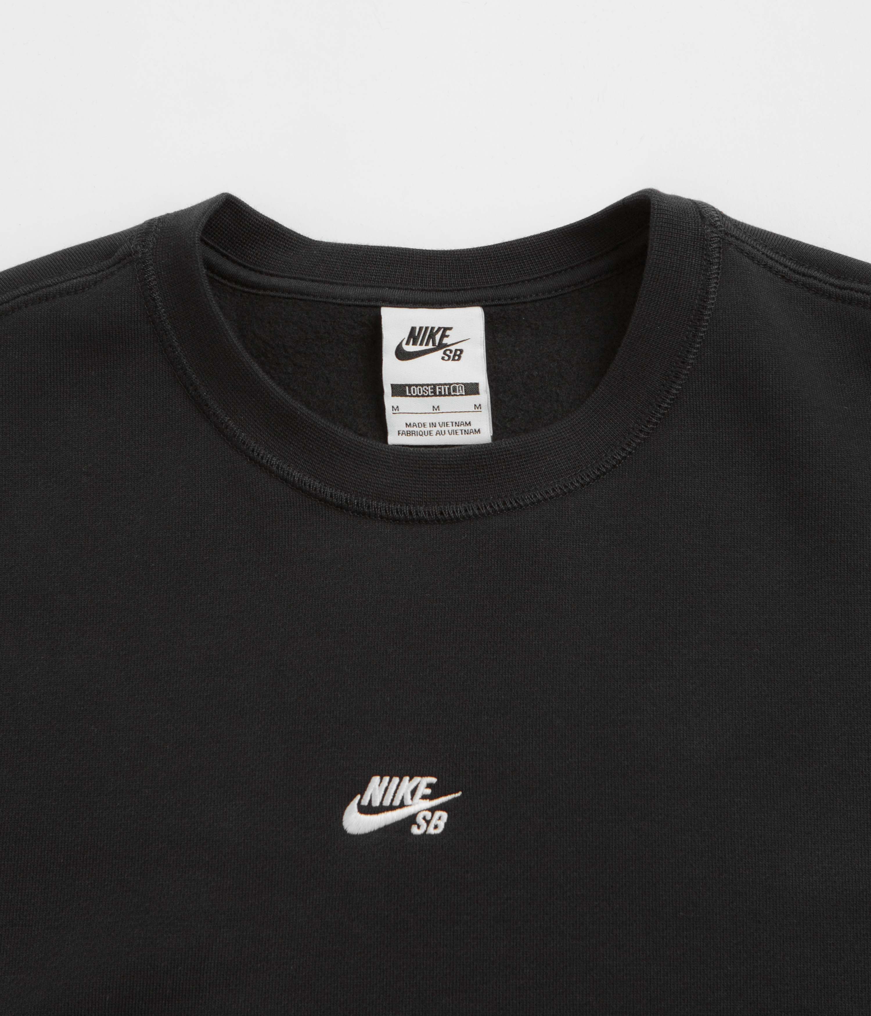 Nike SB Essential Logo Crewneck Sweatshirt - Black / White - Image 2