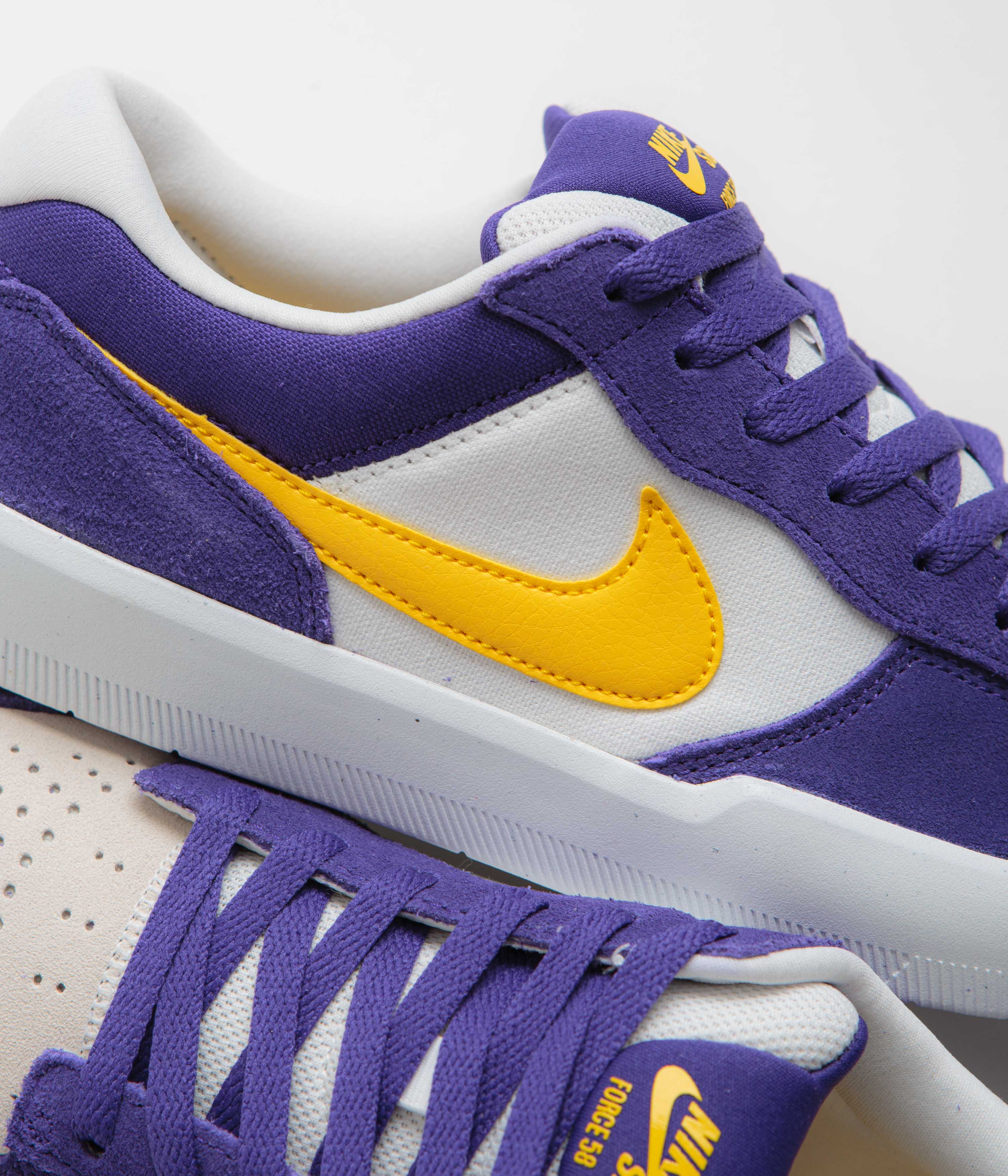 Nike SB Force 58 Shoes - Court Purple / Amarillo - White - White - Image 3
