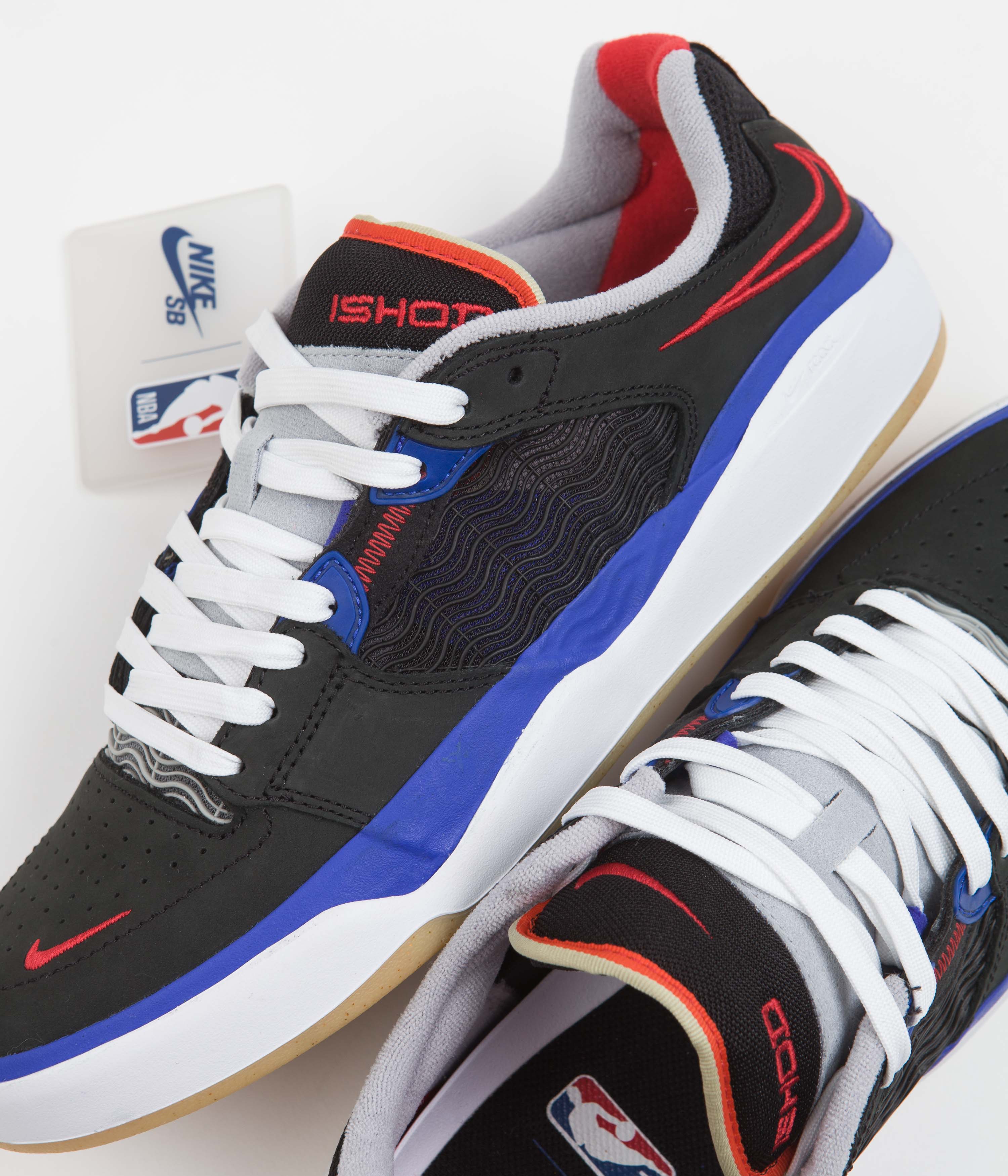Nike SB Ishod Premium Shoes - Black / University Red - Hyper Royal - Image 3