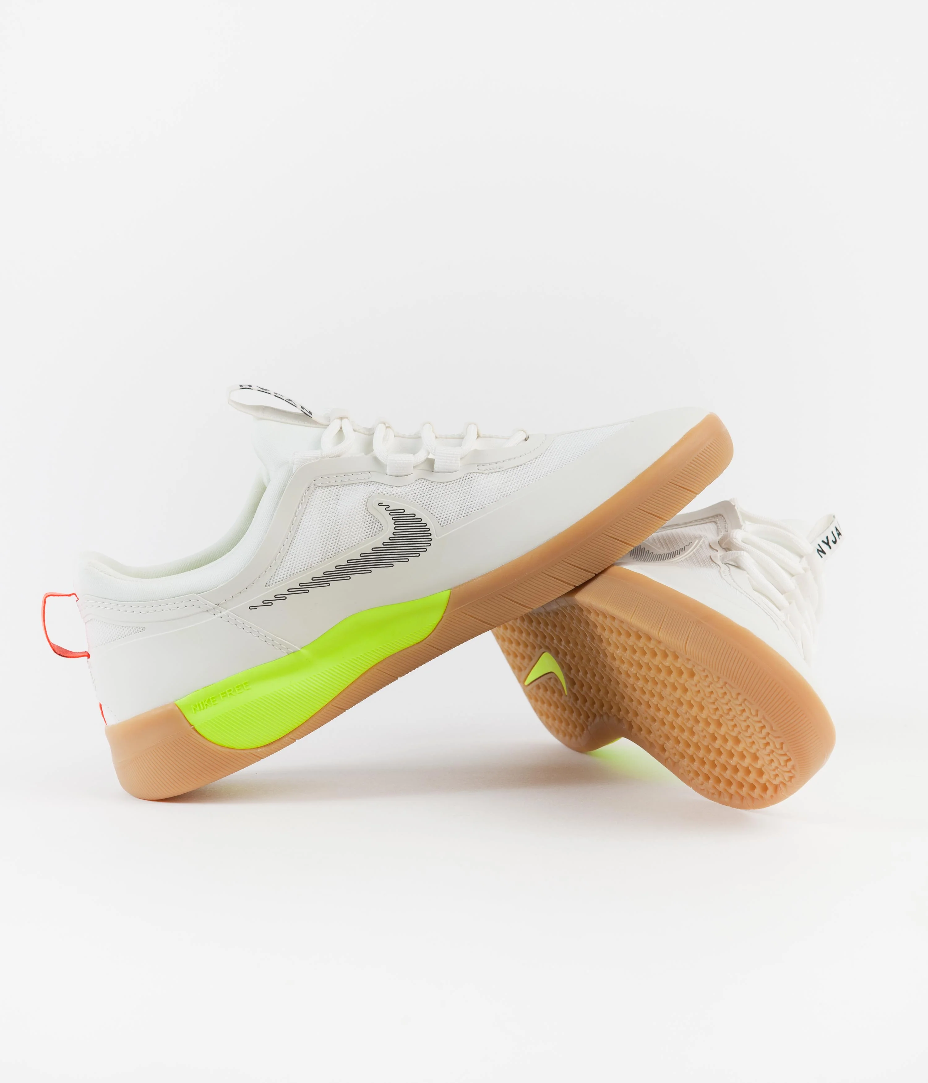 Nike SB Nyjah Free 2 Shoes - Summit White / Black - Bright Crimson - Image 5